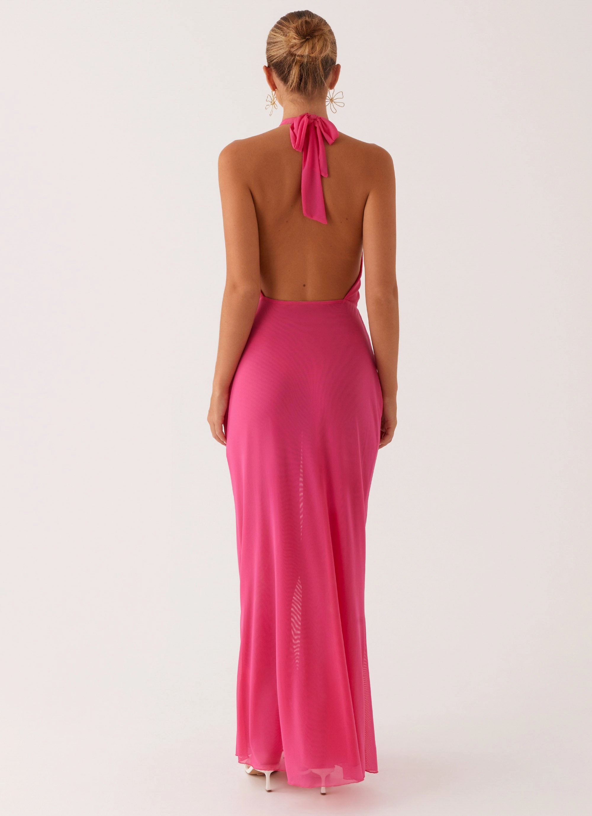 Sophisticated Vibe Light Weave Centre Stage Maxi Dress - Pink