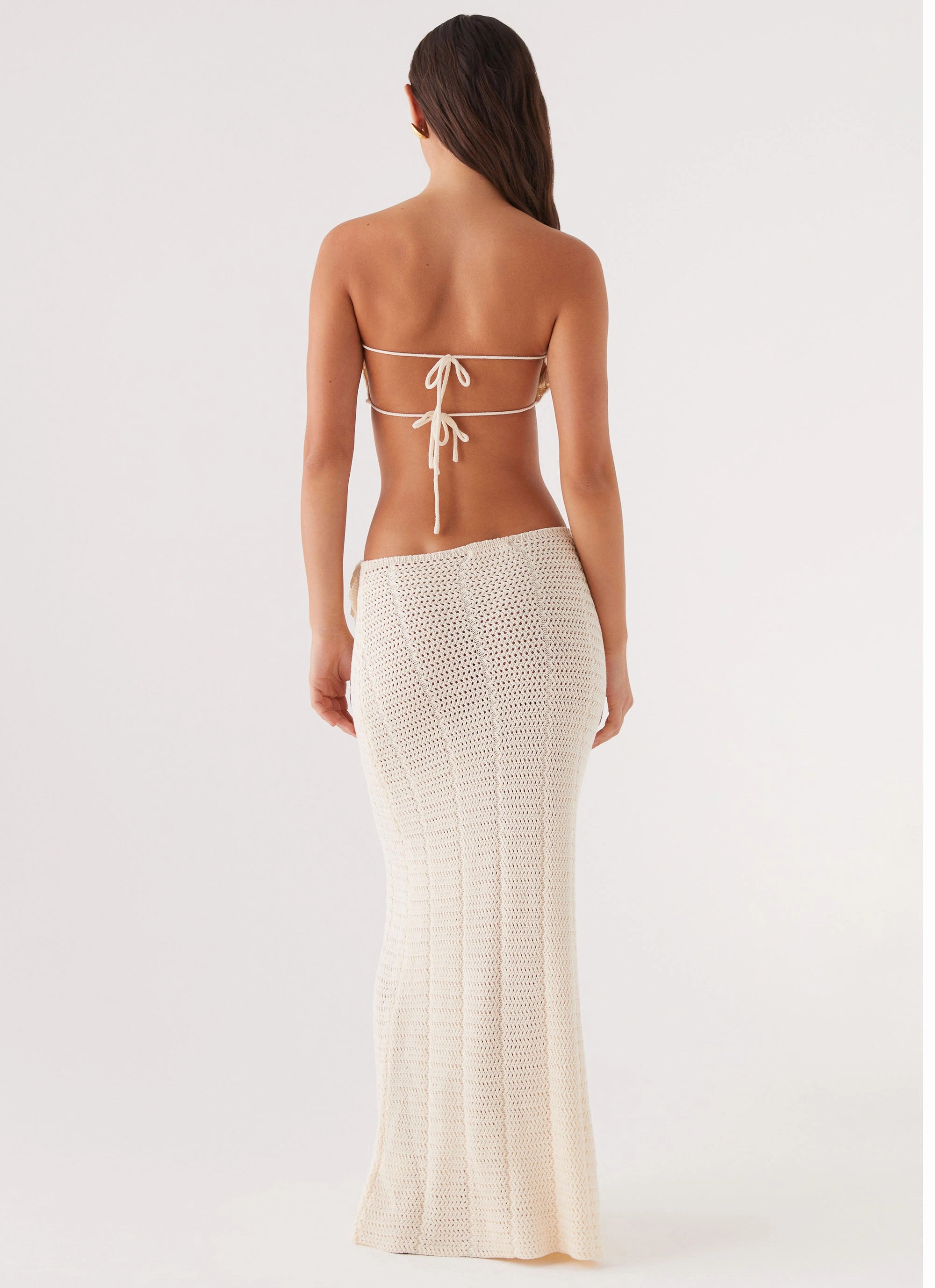 Kelcie Rose Crochet Maxi Skirt - Ivory Easy Motion