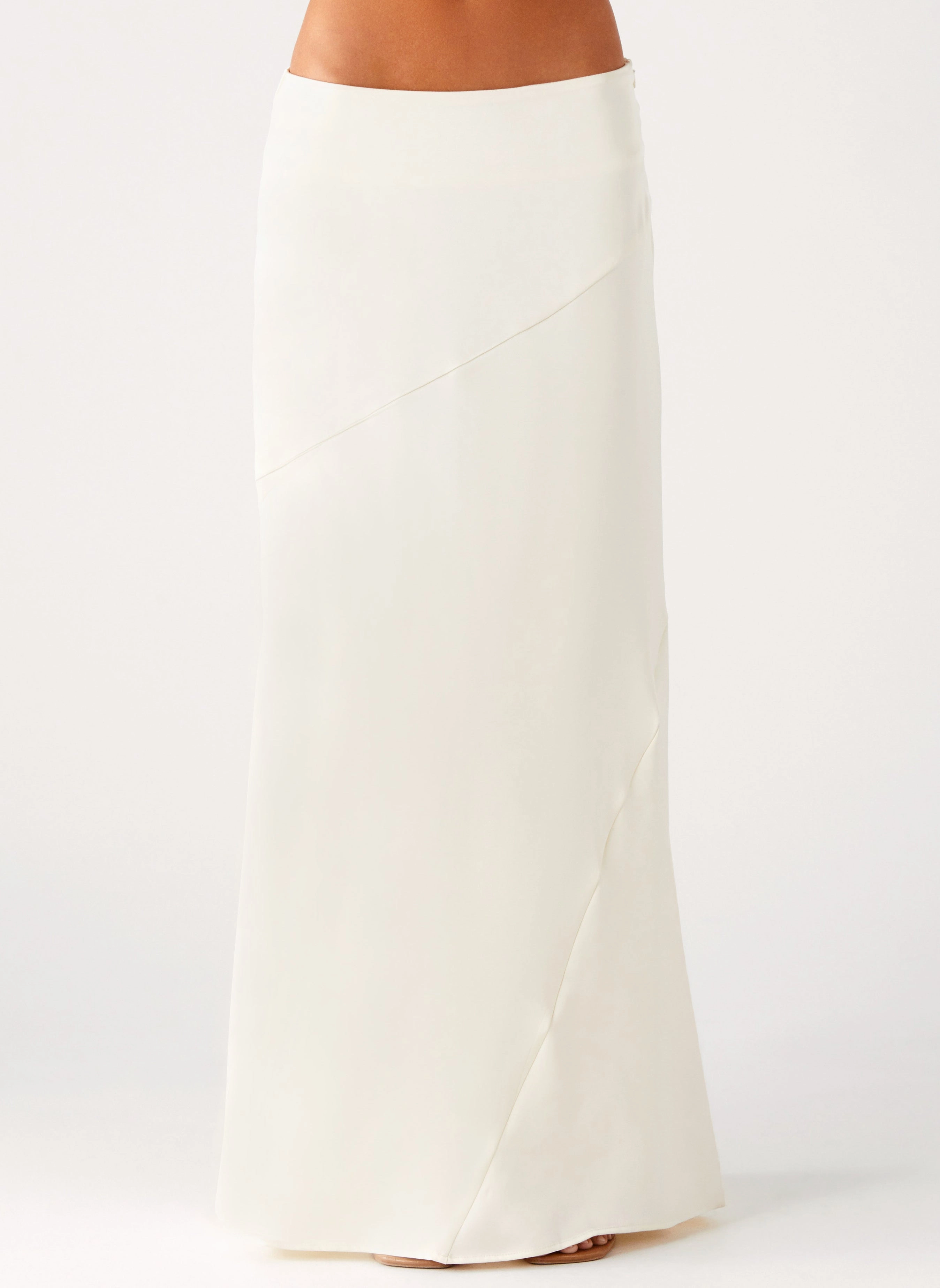 Crafted Detail Wrap Front Chandra Maxi Skirt - Ivory