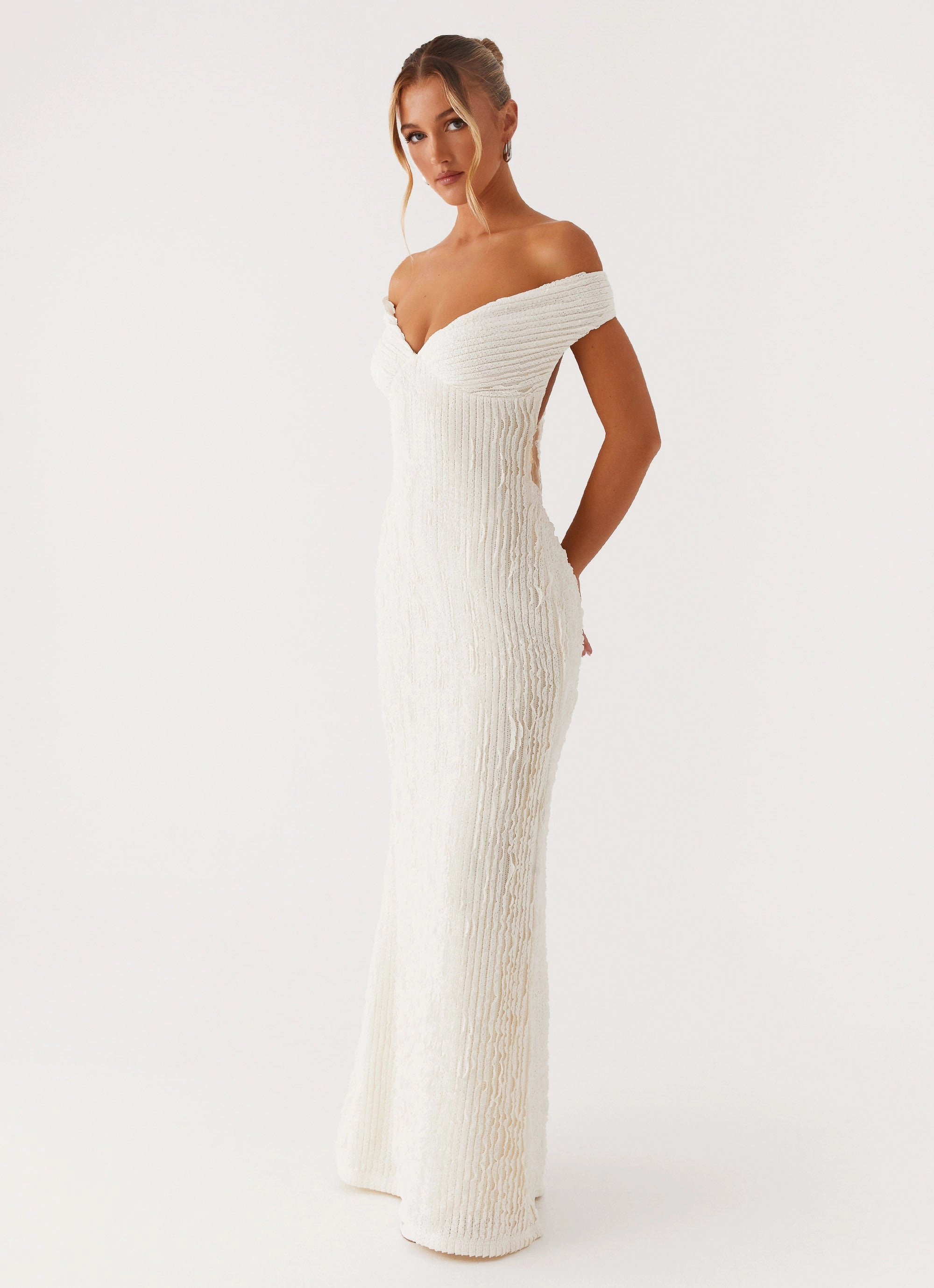 Minimalist Layering TearResistantFabric Chantelle Maxi Dress - Ivory