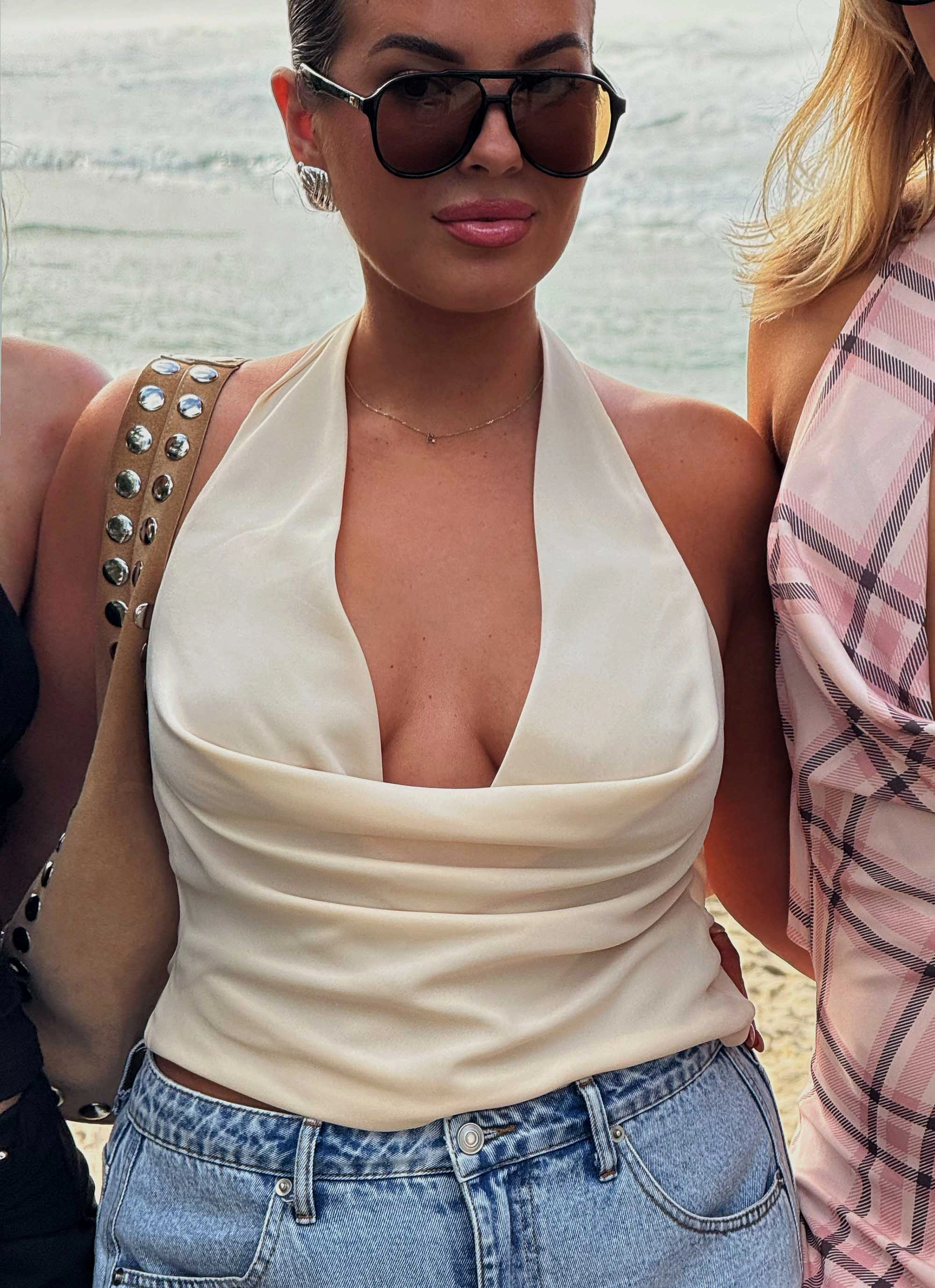 Charli Cowl Top - Lemon LowMaintenance Garment Washed