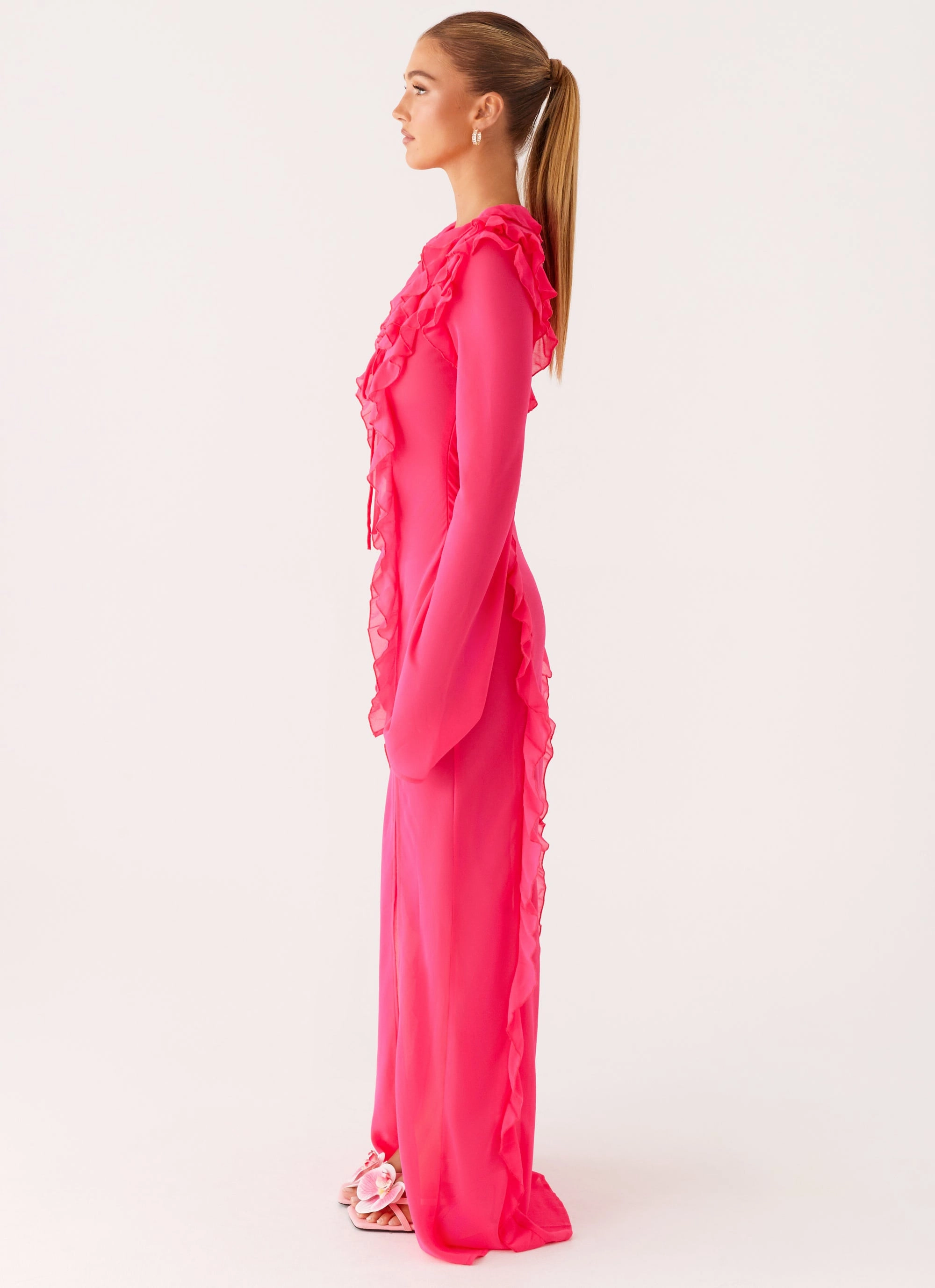 Charlize Maxi Dress - Pink Stretch-Recovery