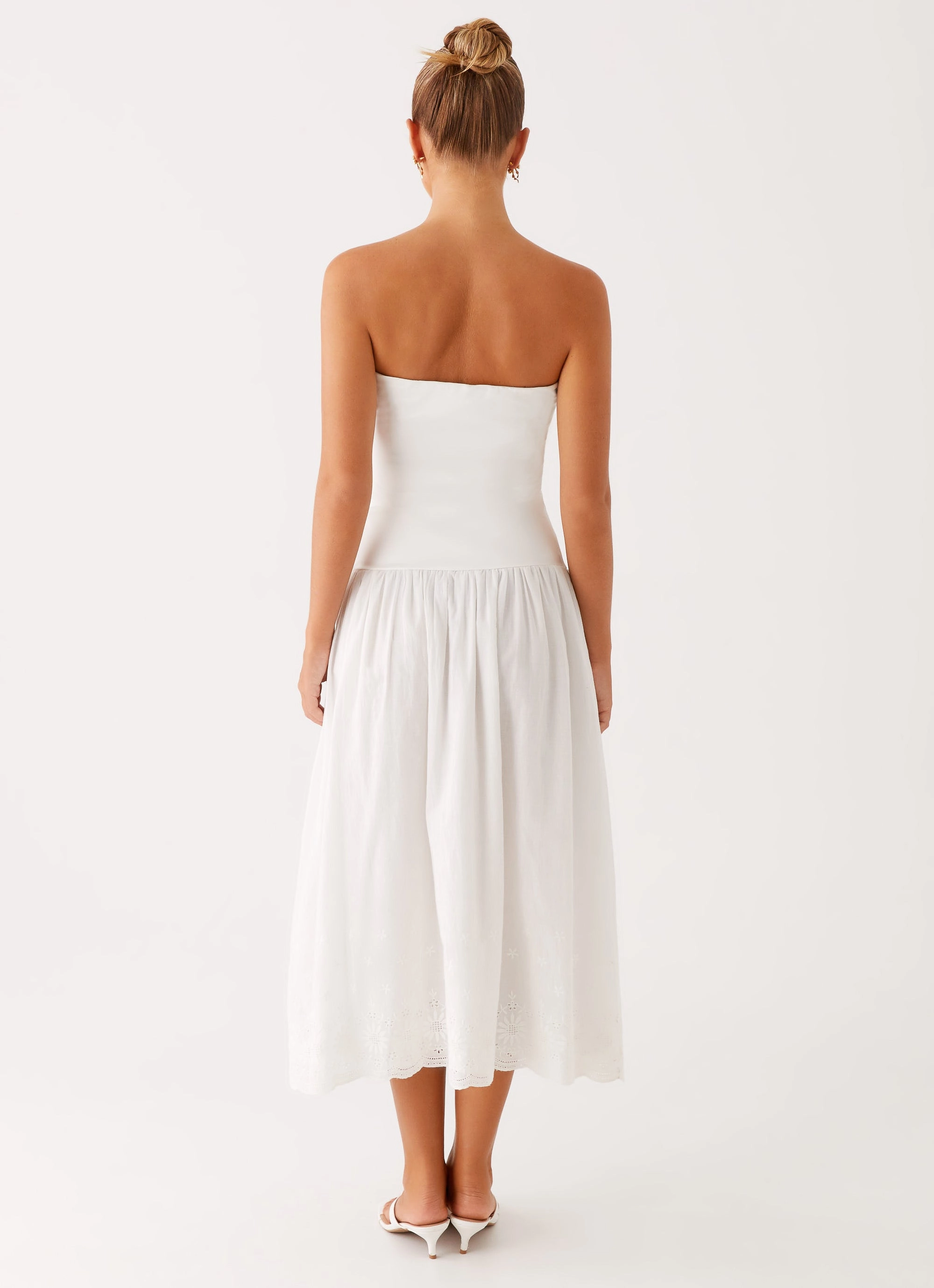 Everyday Comfort Cherry Skies Midi Dress - White