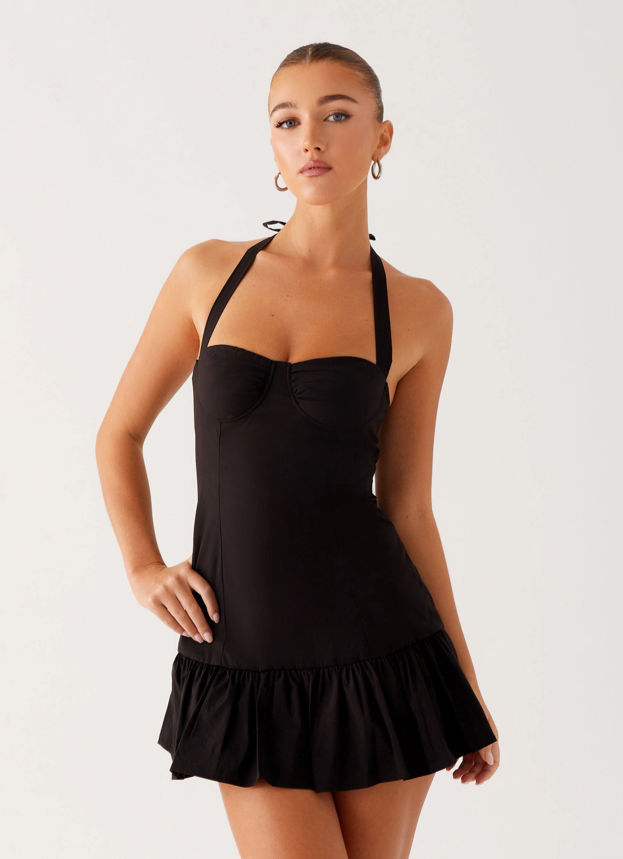 Fall Tone Movement Ready Cheryl Bustier Mini Dress - Black