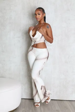 Quasar Mesh Print Cowl Neck Jumpsuit Windproof coating Comfortable Wear