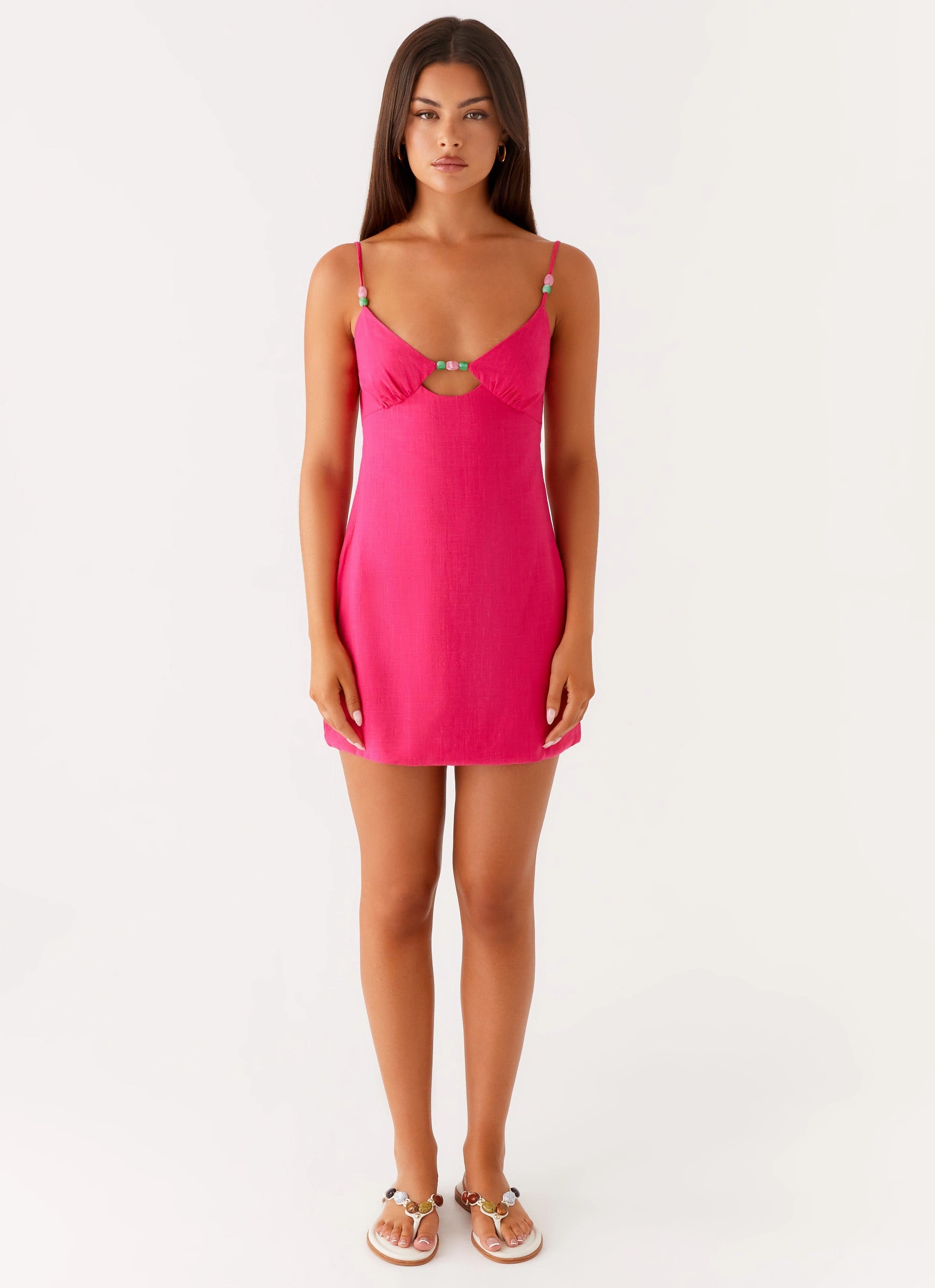 Tailored Cut Non Irritating Texture Vander Mini Dress - Fuchsia