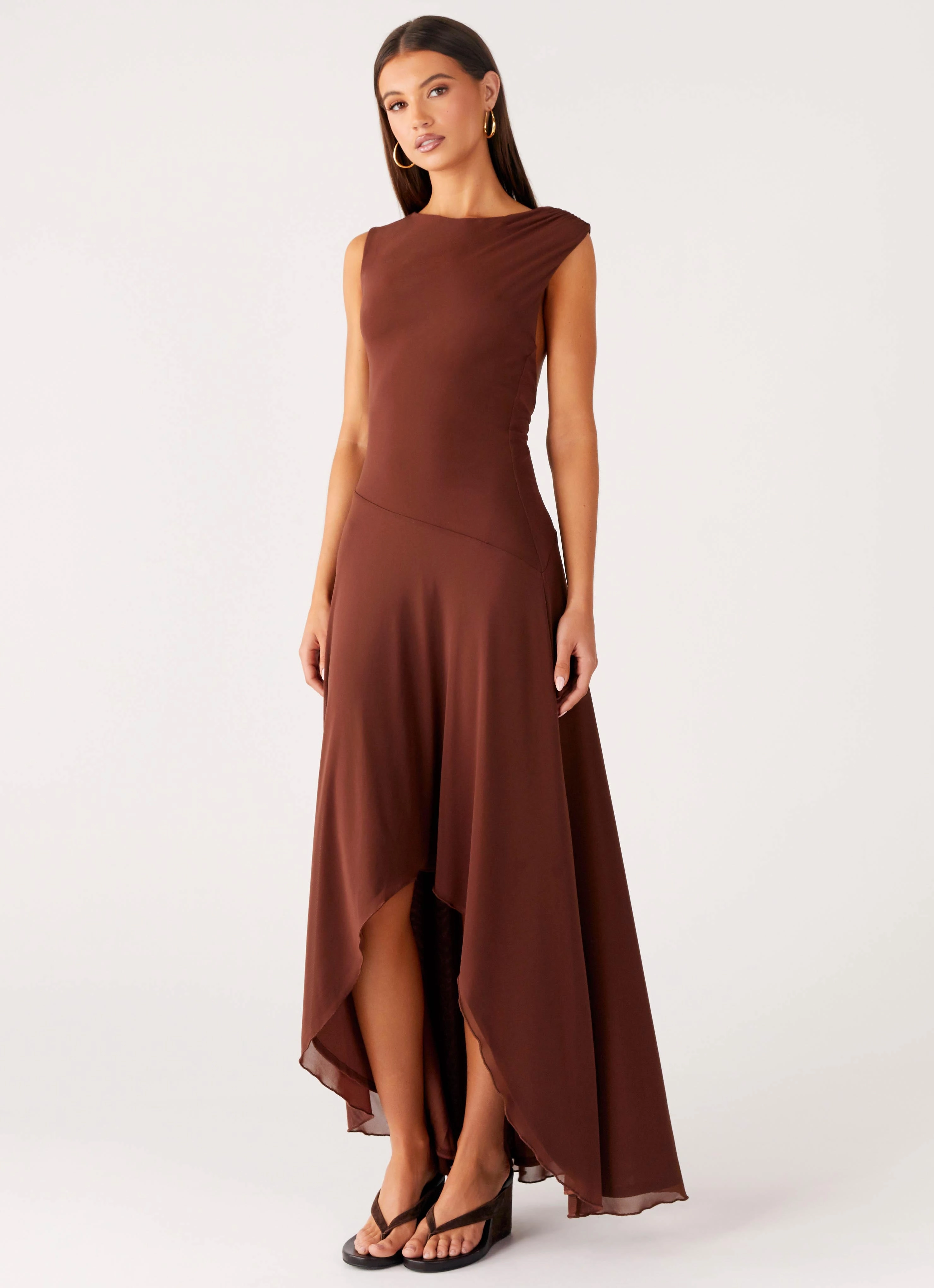 Subtle Look Lightweight Piece Danika Maxi Dress - Chocolate
