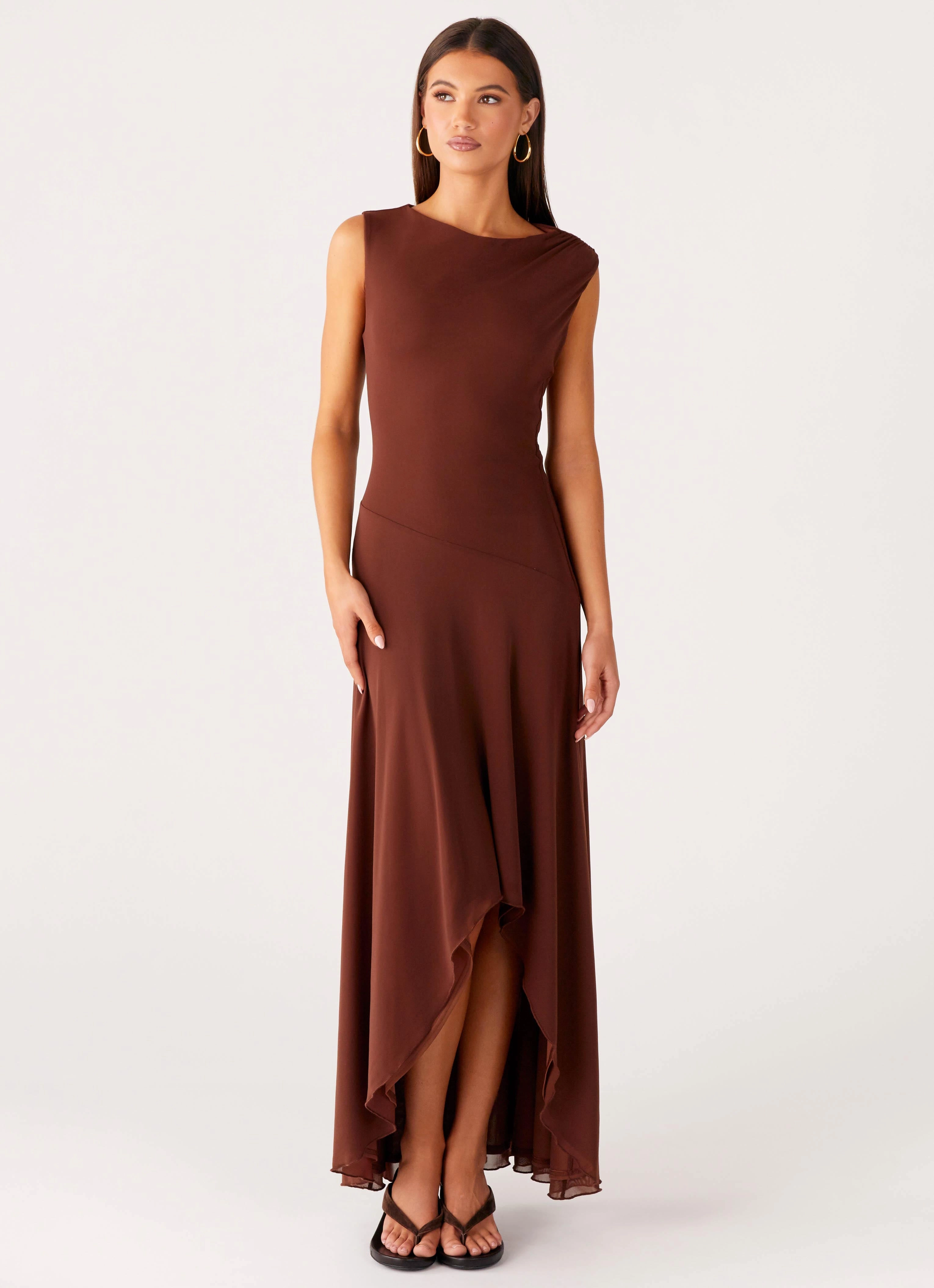 Weekend Ready High-Fashion Danika Maxi Dress - Chocolate