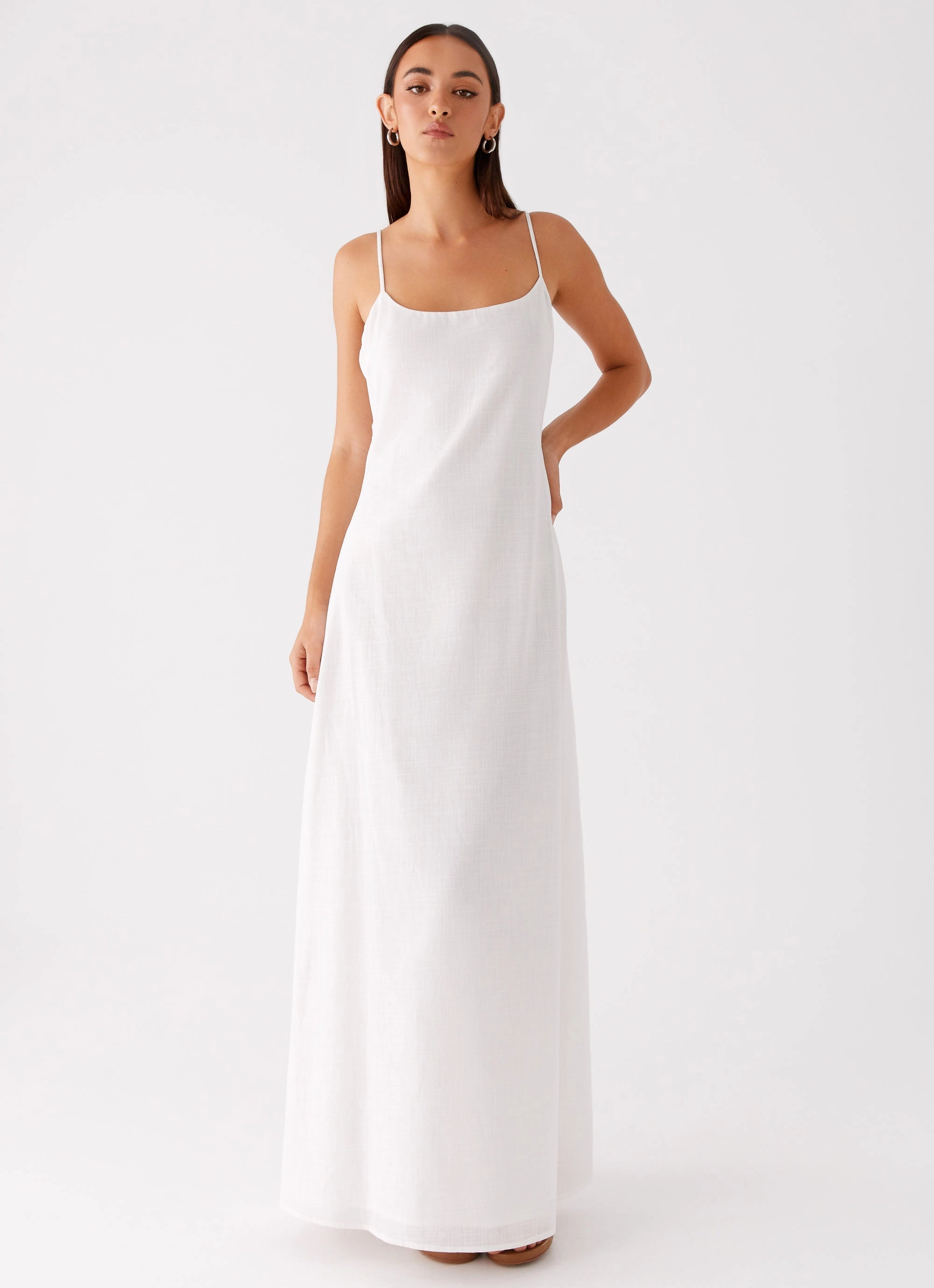Madeleine Scoop Neck Maxi Dress - Off White Trend Movement