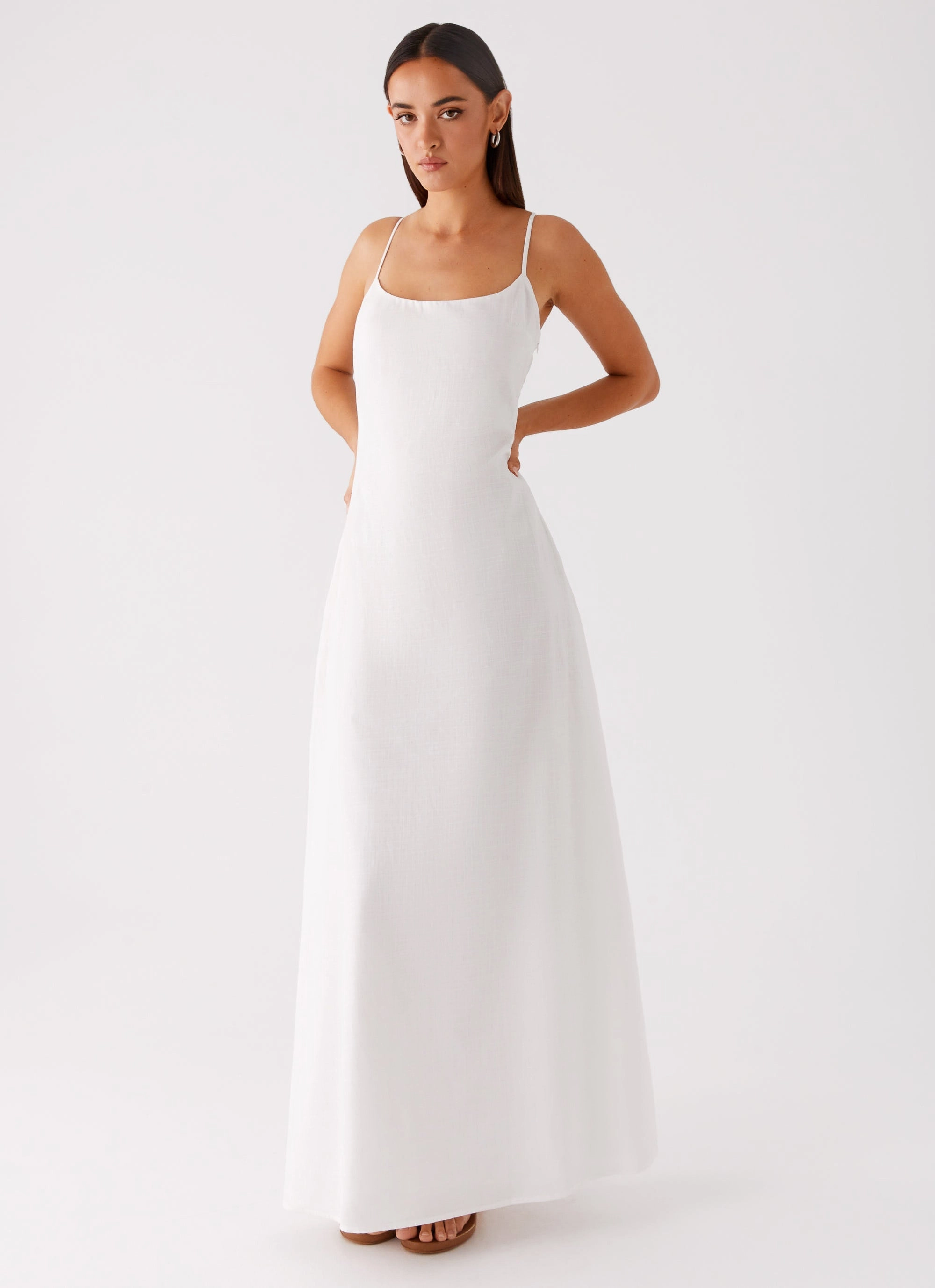 Urban Mood Madeleine Scoop Neck Maxi Dress - Off White