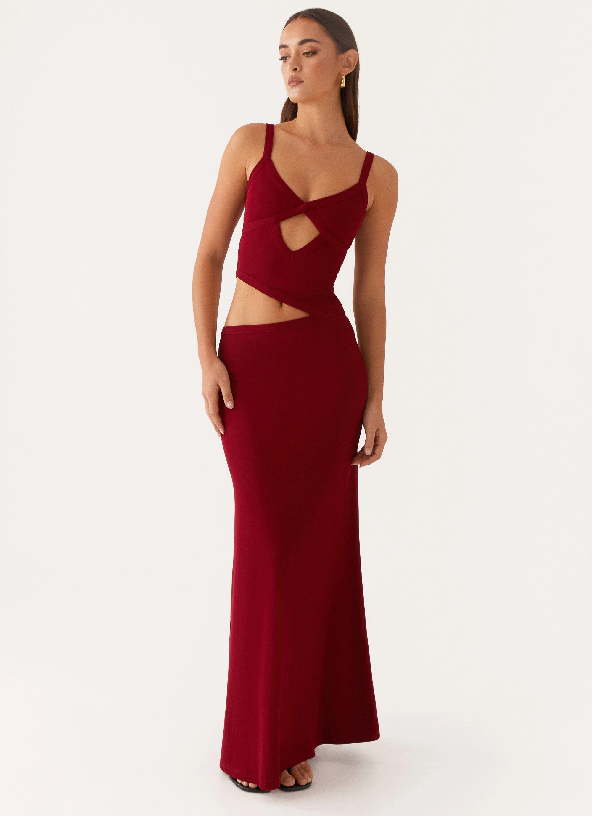 Fall Mood Jocelyn Maxi Dress - Maroon