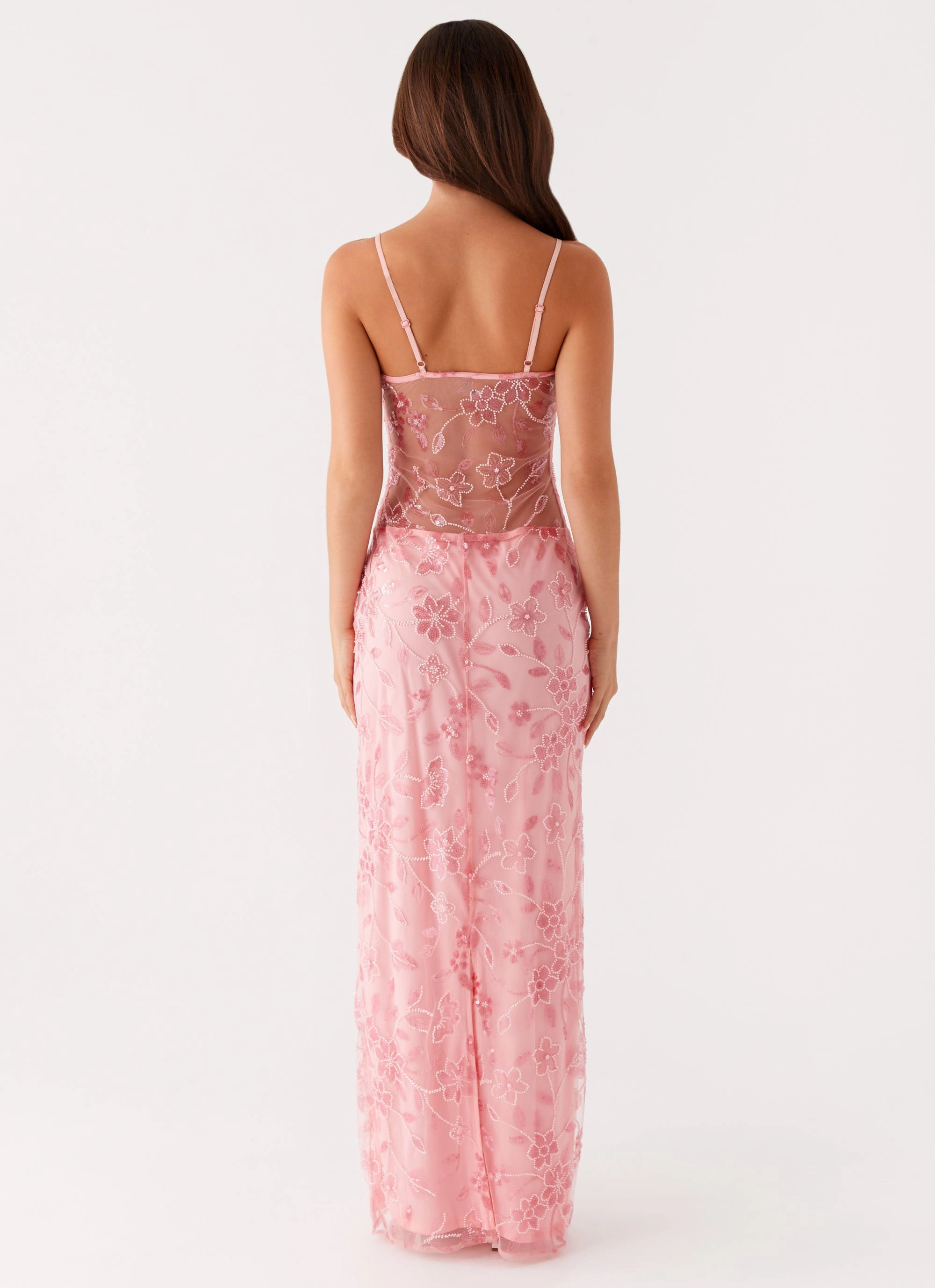 Soft Touch Akira Beaded Maxi Dress - Pink Orange
