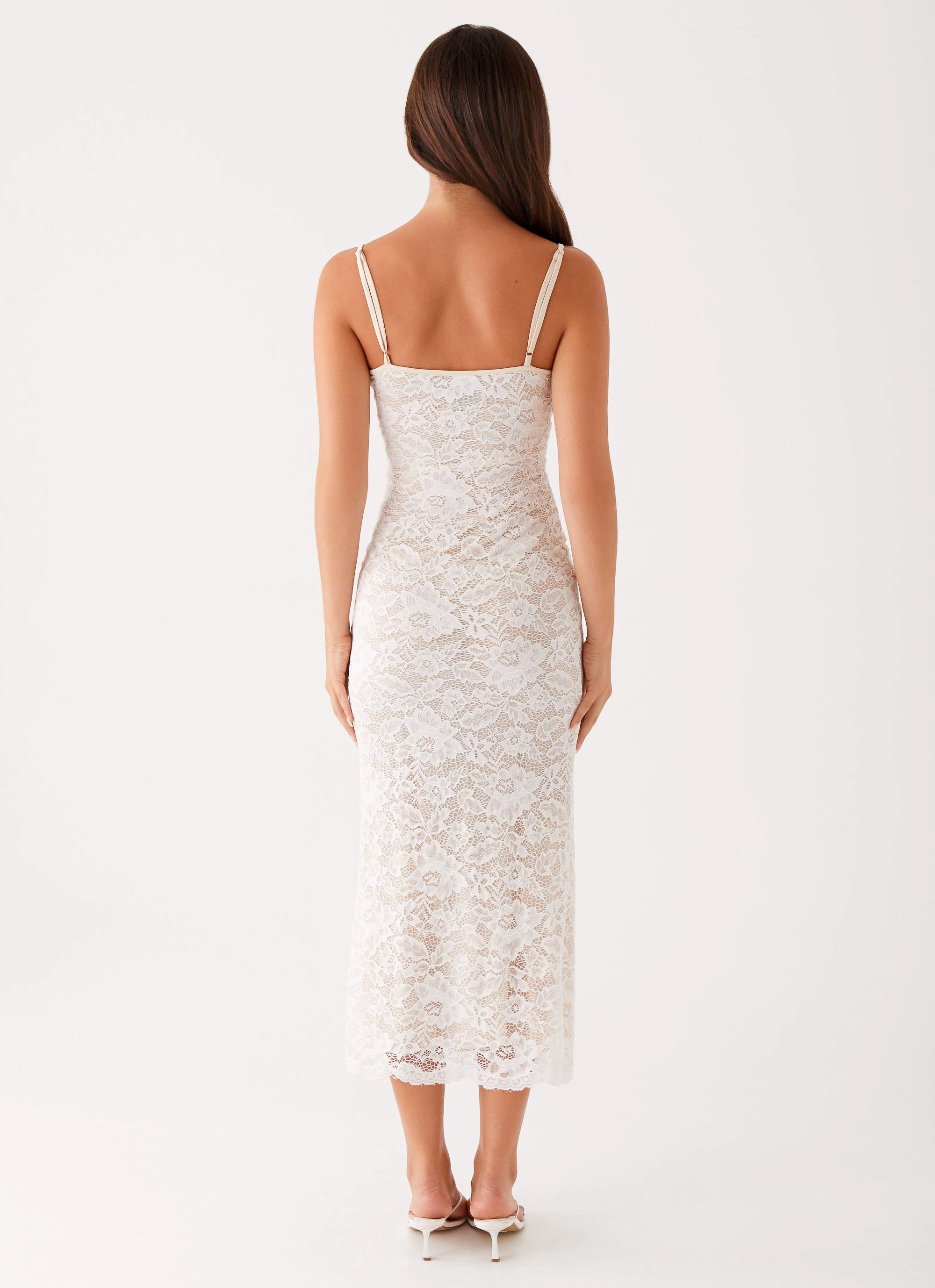 Texture Mood Postcards Lace Midi Dress - Ivory