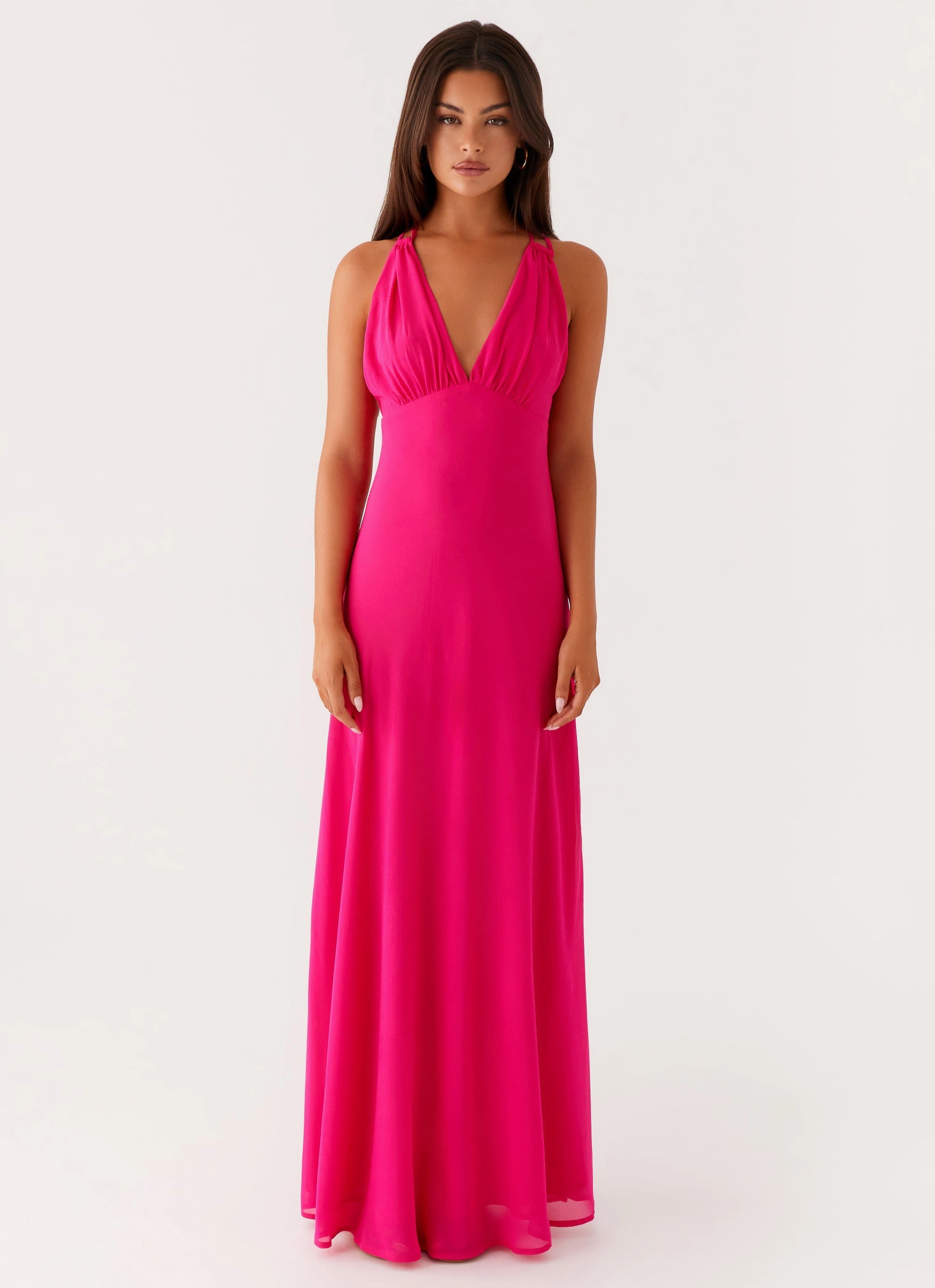 Kacia Maxi Dress - Fuchsia Work Flex LightweightMaterial