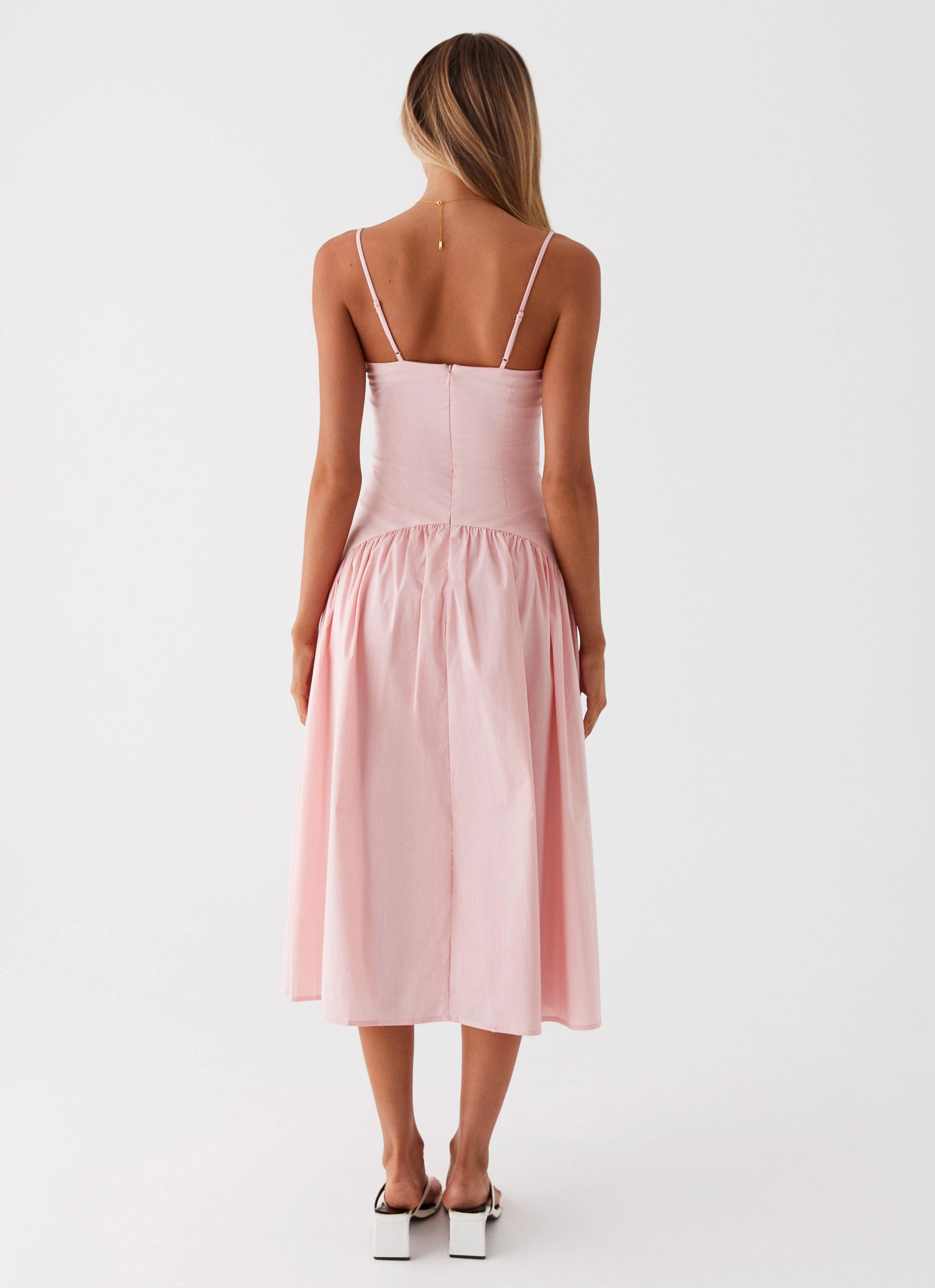 Night Charm Flattering Cut Wear Yvette Corset Midi Dress - Pink