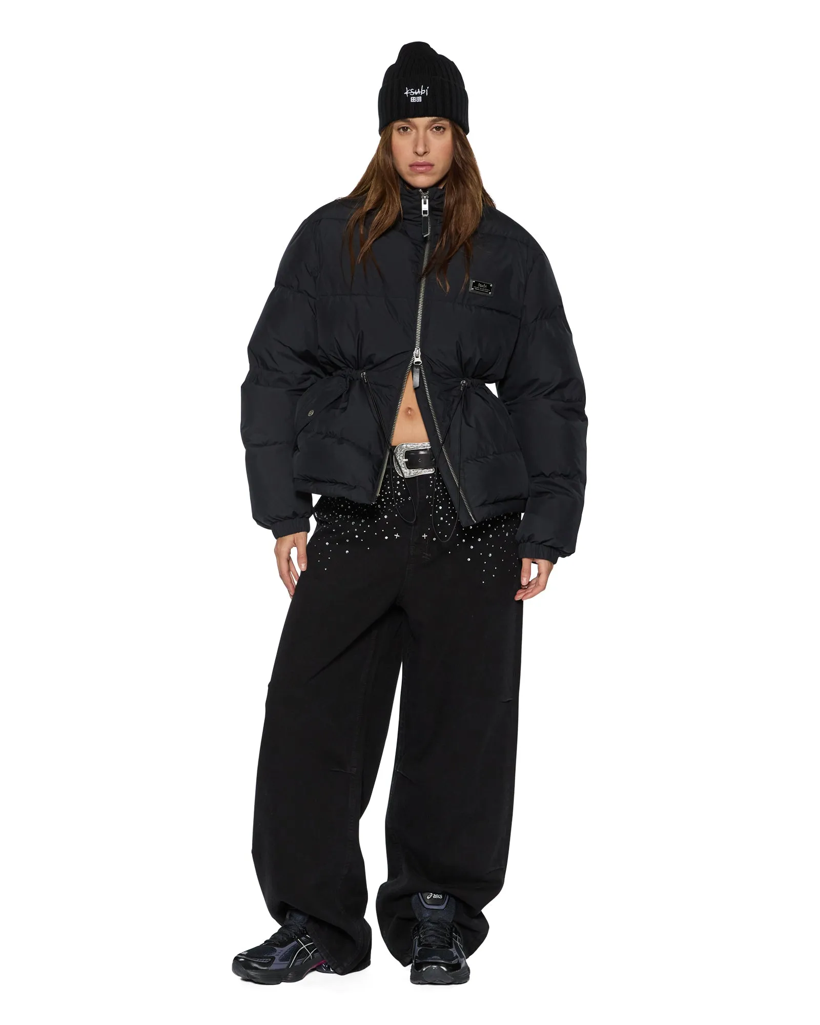 CINCHED PUFFER BLACK Water Resistant Shell Abrasion Resistant Finish