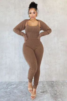 Versatile Wear Water Repellent Coating Cindy Mineral Washed Jumpsuit & Bolero SET