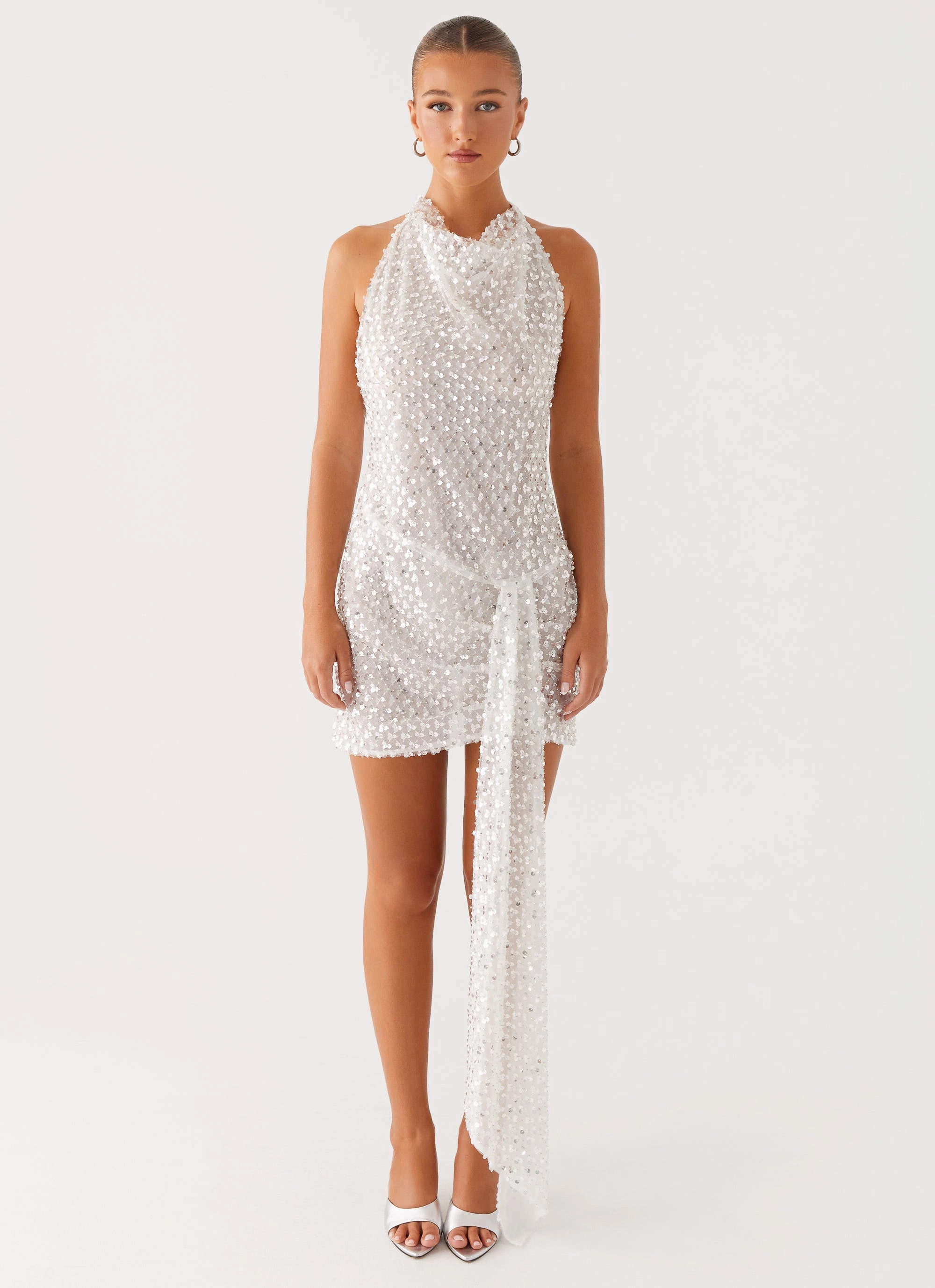 Summer Outfit Cinta Sequin Mini Dress - Silver