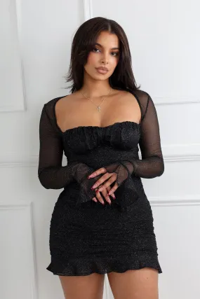 Violeta Mesh Glitter Mini Dress Sharp Profile