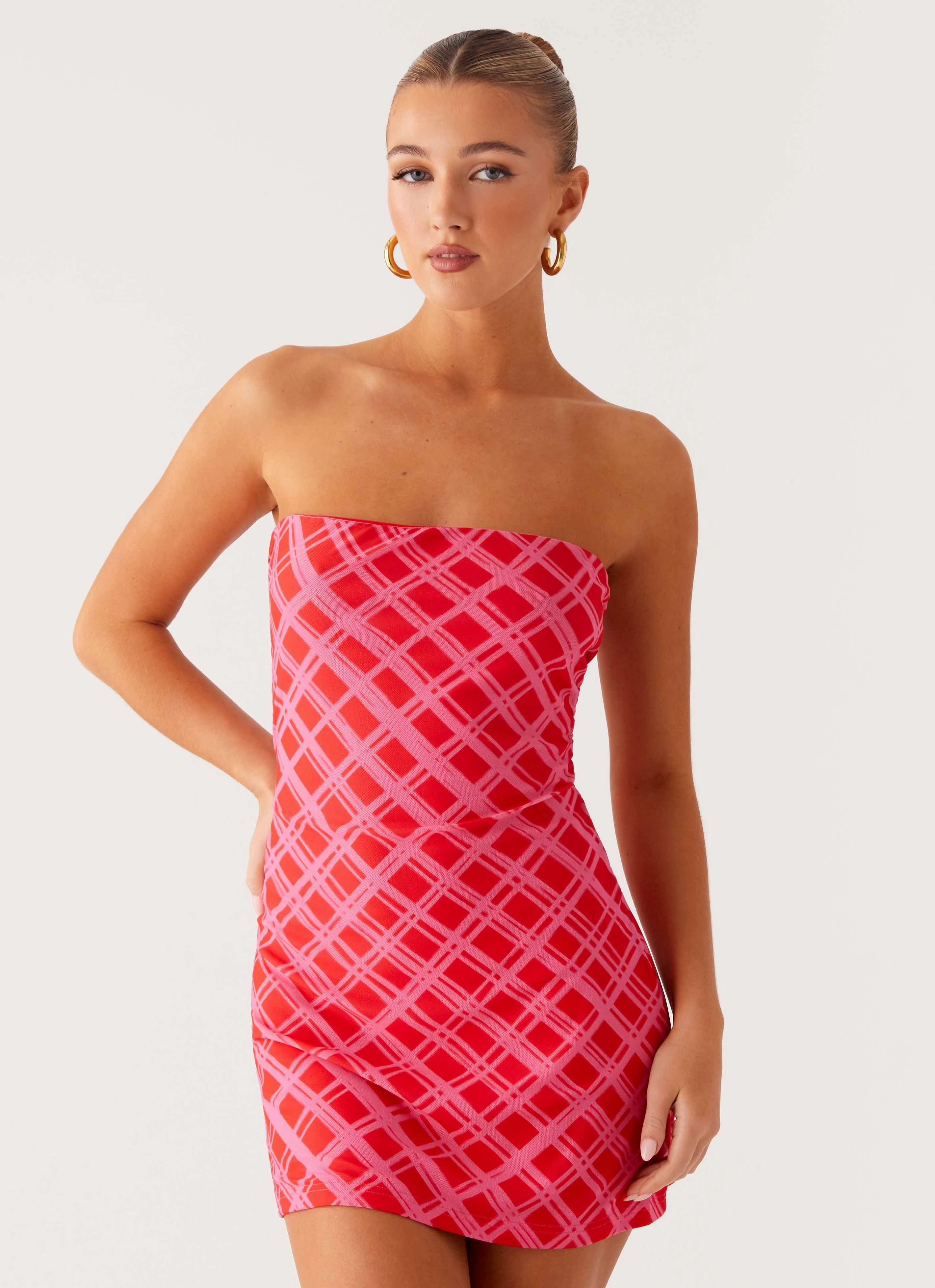 Hamilton Mini Dress - Pink Check Polished Mood