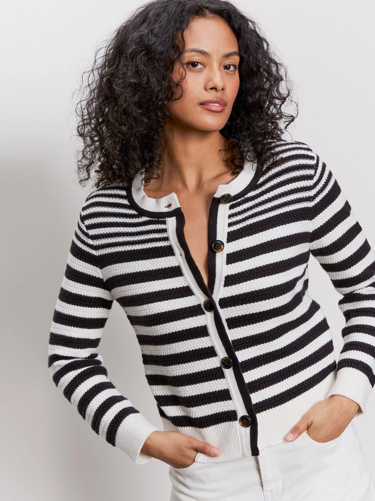 Erasable Surface Coating City Summer Cardi Black/ Macrame Multi Stripe