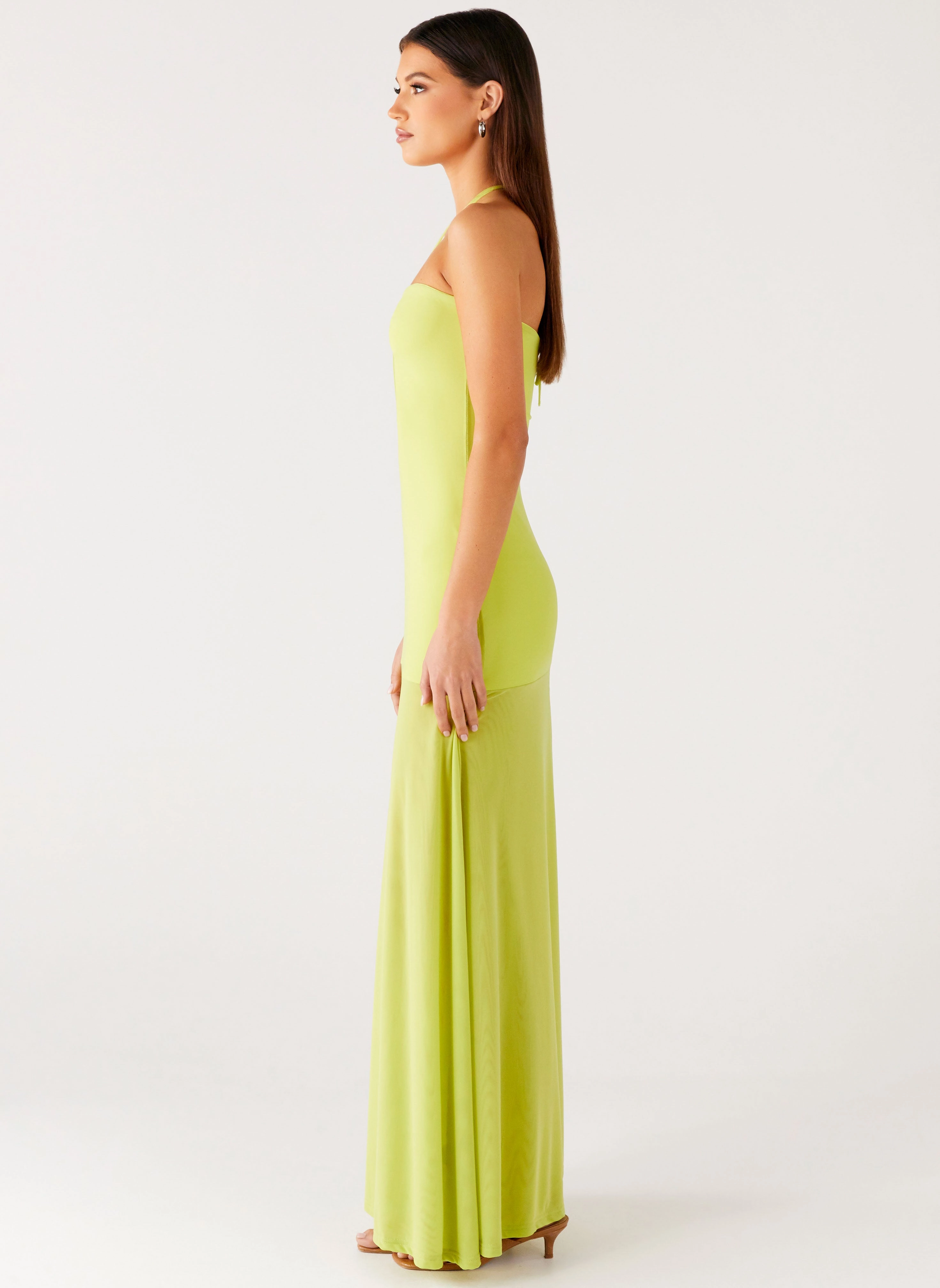 Social Charm Claria Maxi Dress - Lime