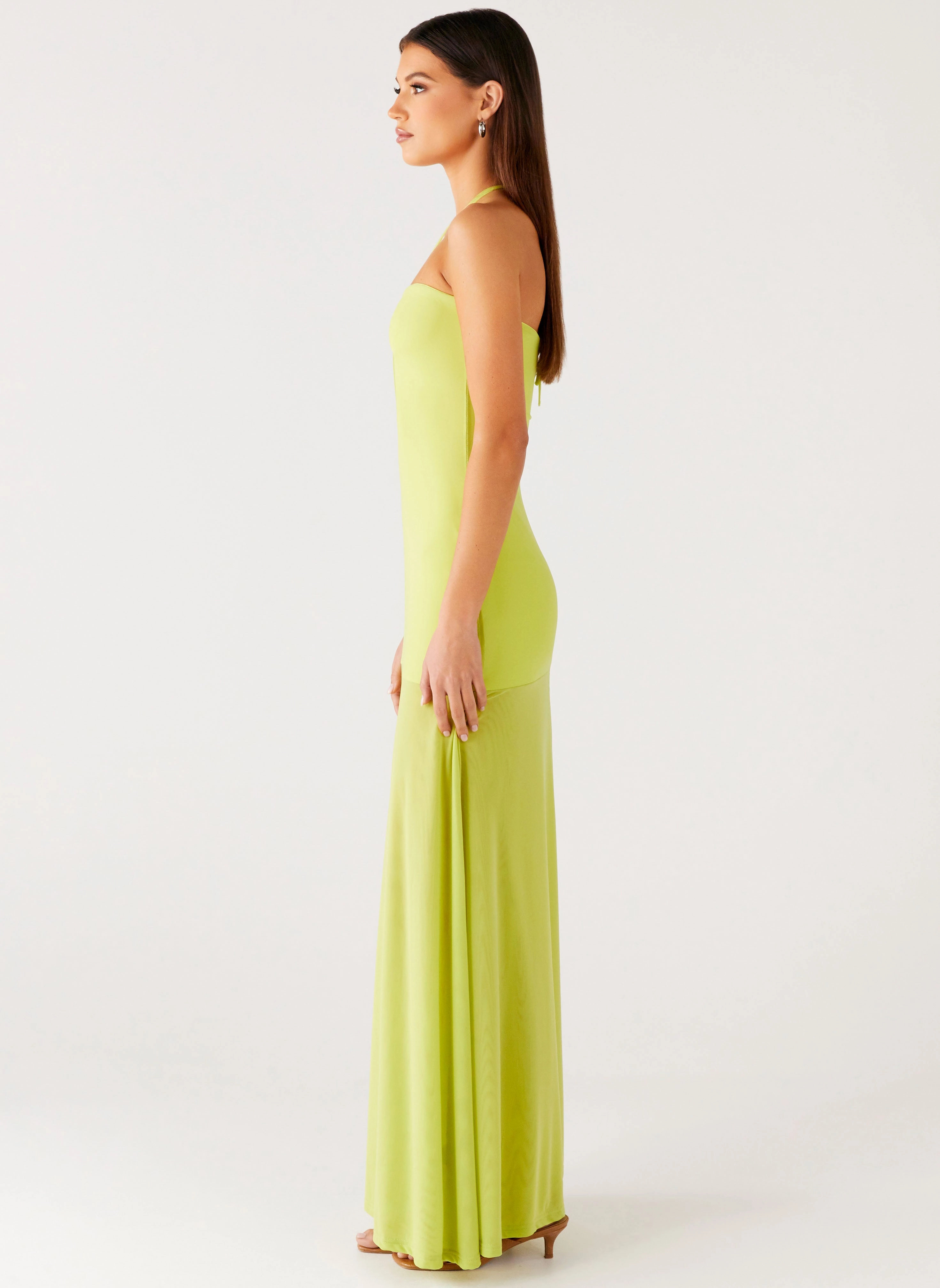 Claria Maxi Dress - Lime Easy Flow