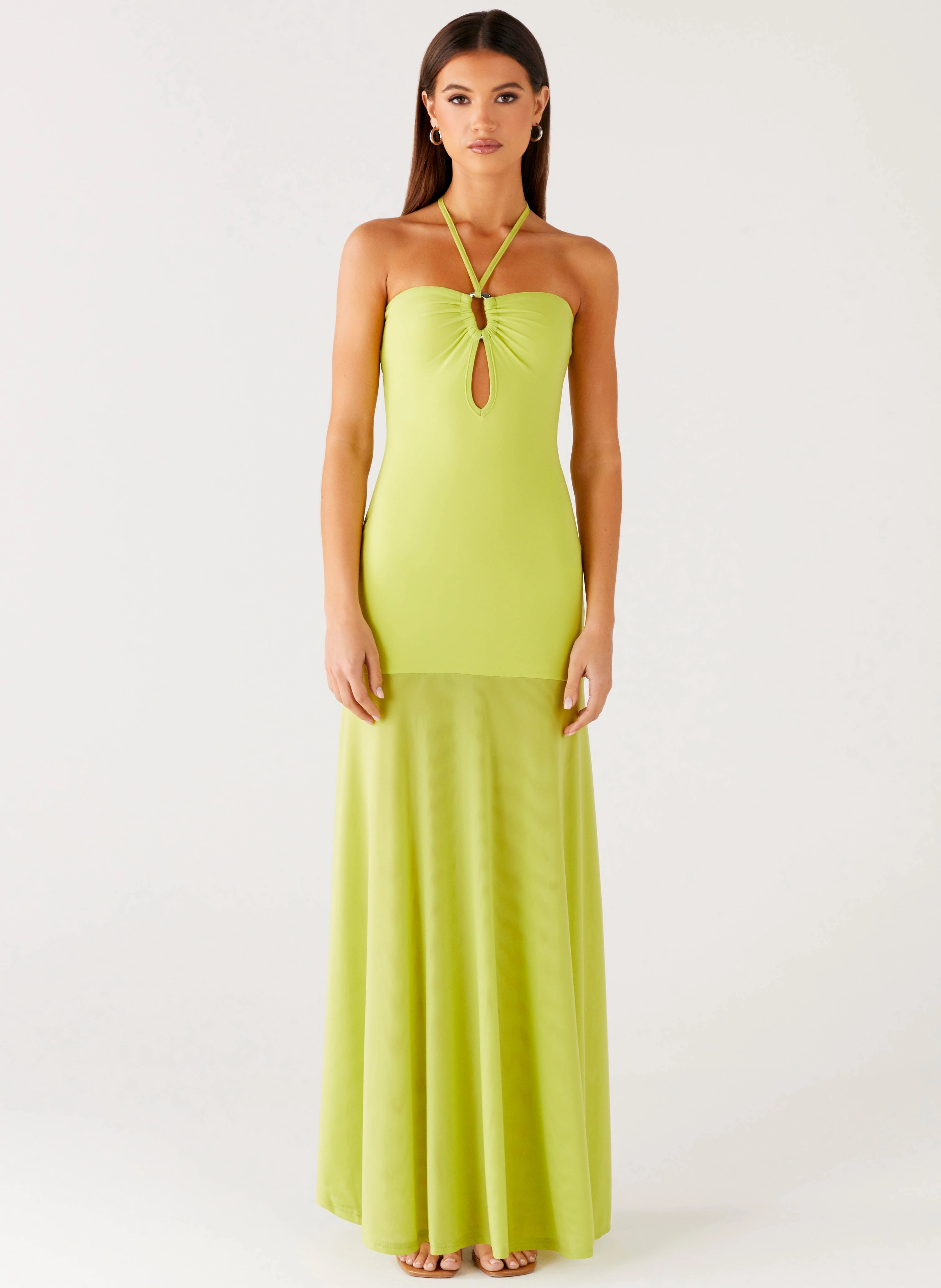 Gentle Stitch Glam Touch Claria Maxi Dress - Lime