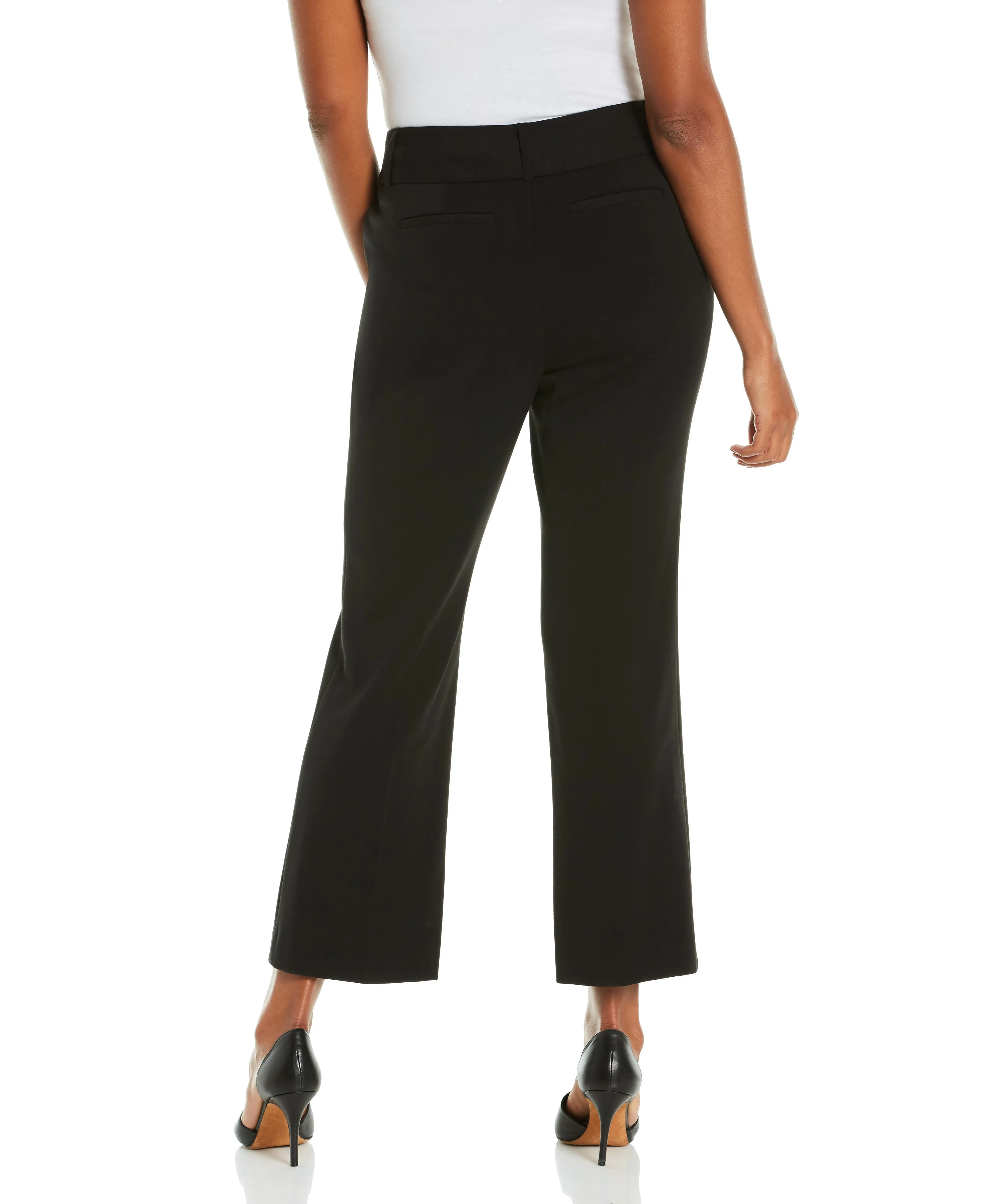 Petite Gabardine Bootcut Pant Short - Curvy Fit Tapered Leg Design
