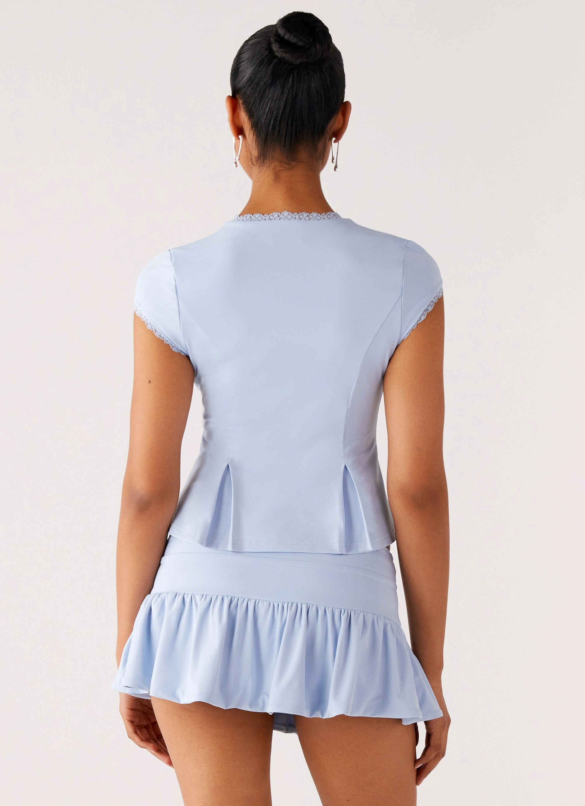 Landon Mini Skort - Blue Comfort Waistline