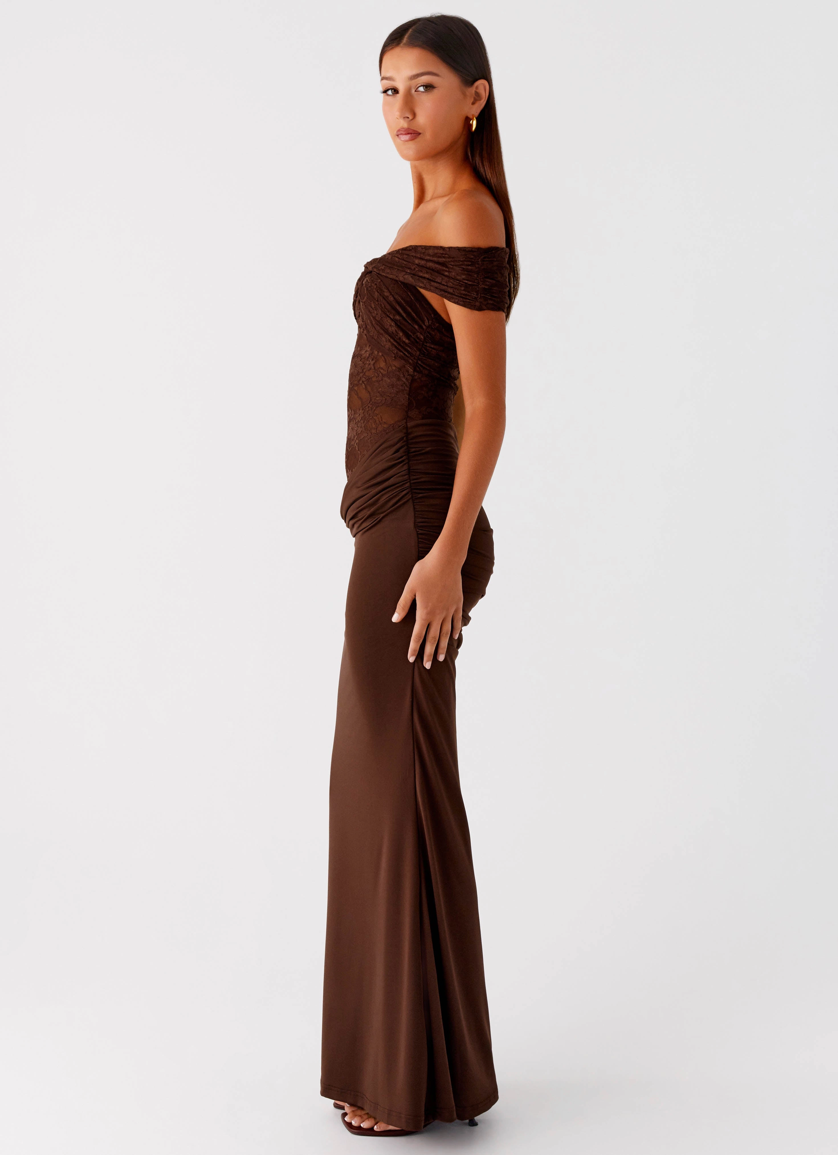 Either Way Maxi Dress - Chocolate PlushLining Dew Glow