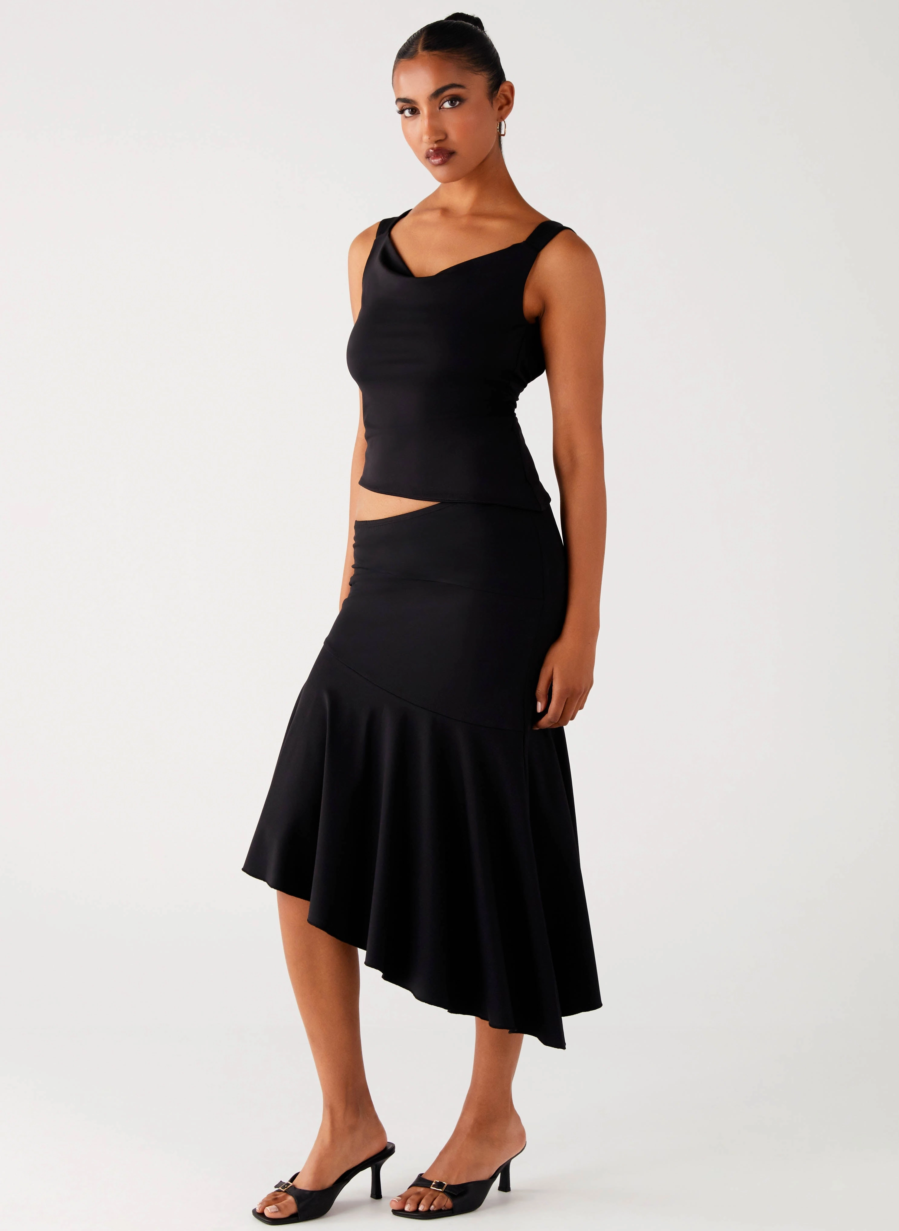Low Profile Wonderlust Midi Skirt - Black