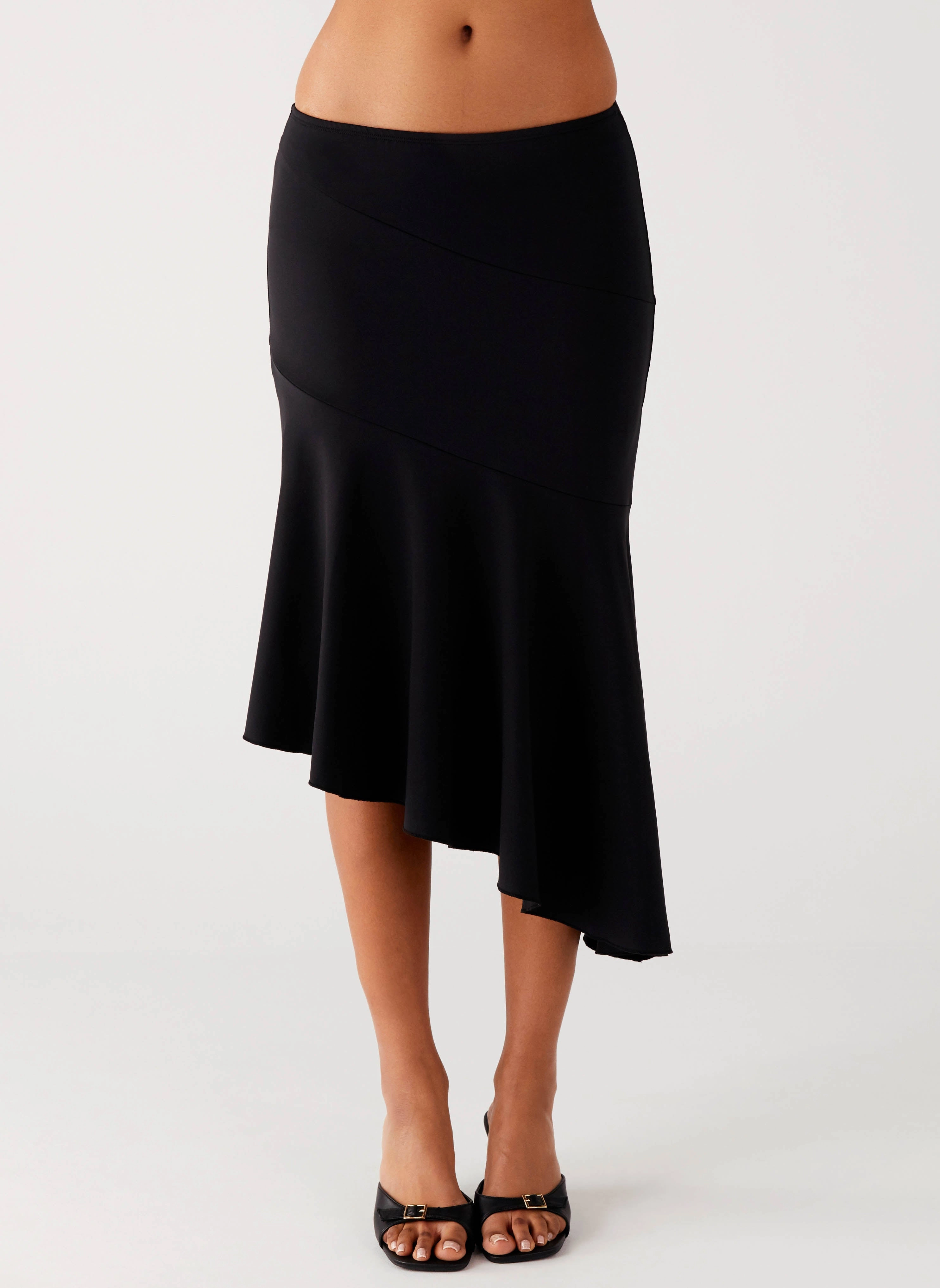 Fade Resistant Wonderlust Midi Skirt - Black