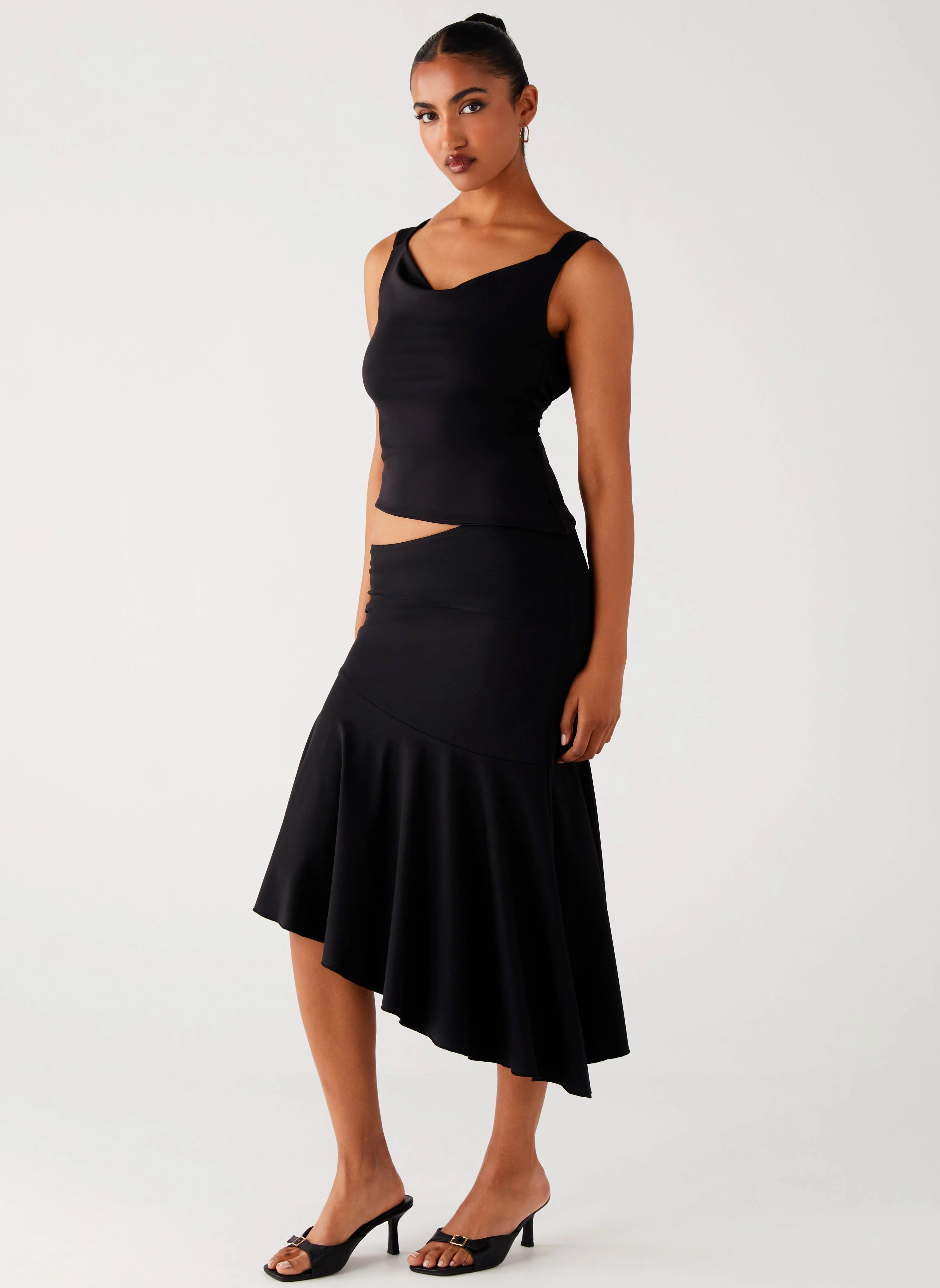 Wonderlust Midi Skirt - Black Neutral-Shade