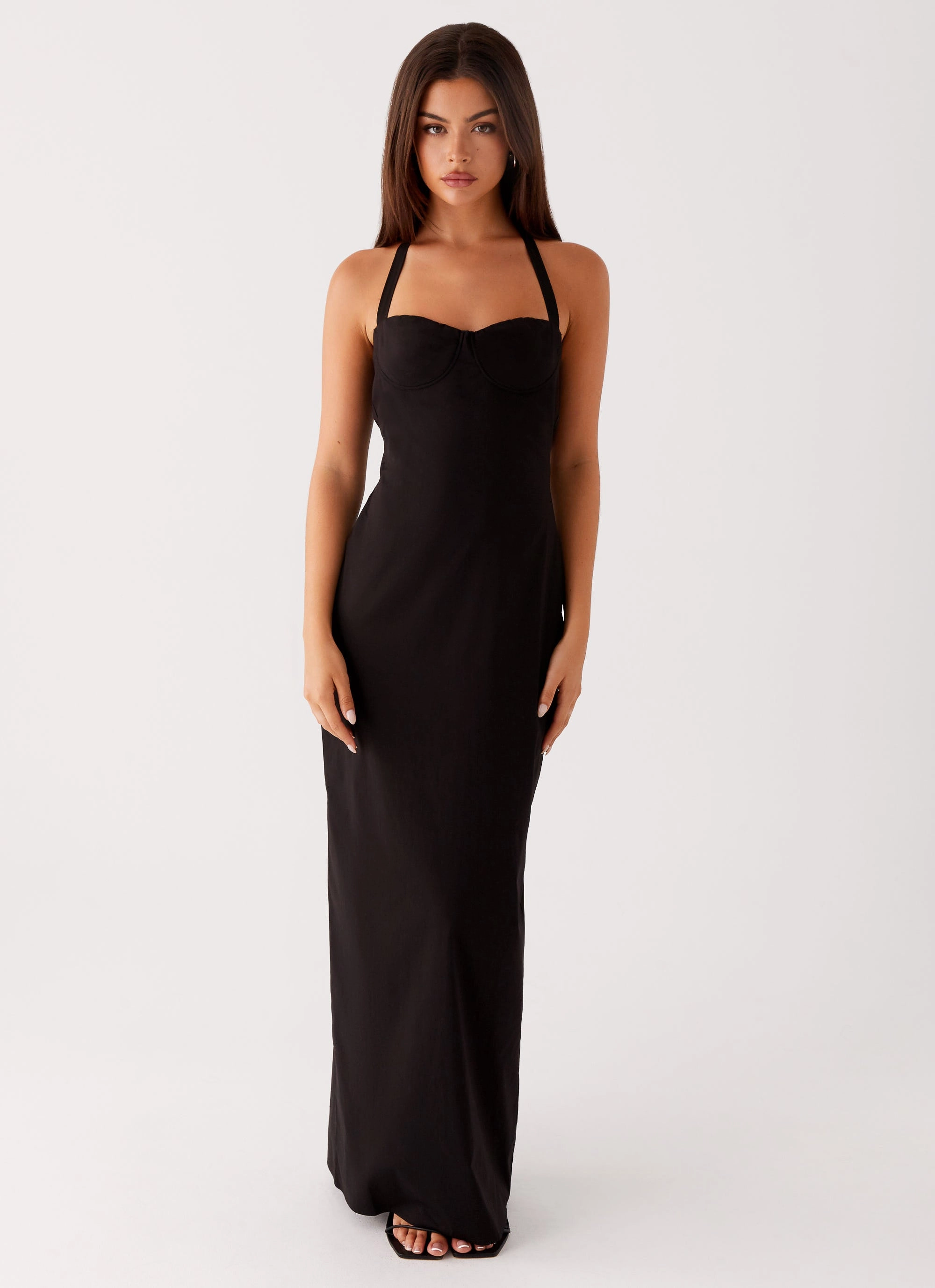Bright Bloom Vacation Outfit Cheryl Maxi Dress - Black