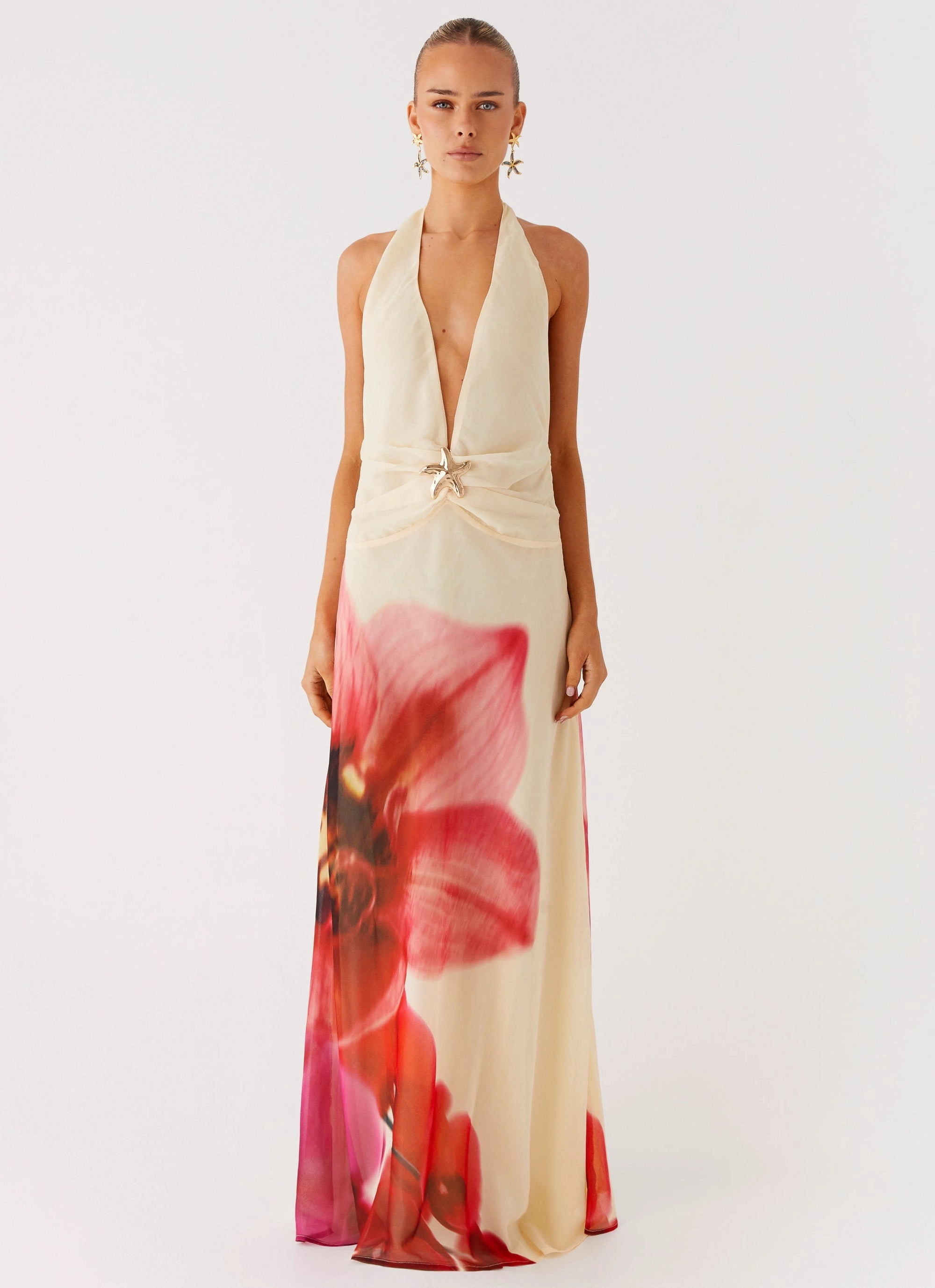 Curve-Enhancing Cozy Tones Belivia Maxi Dress - Yellow Bloom
