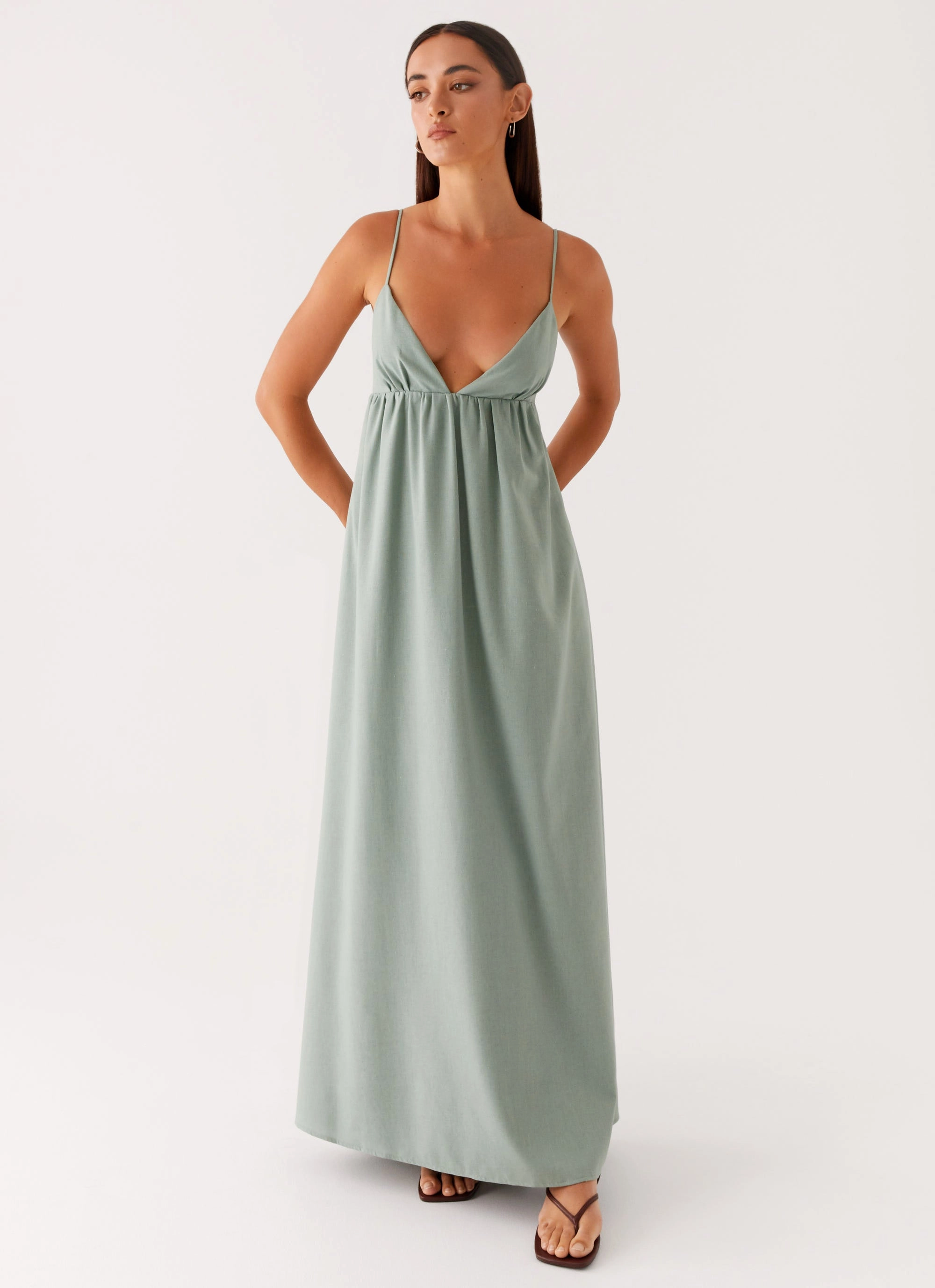 Greer Maxi Dress - Sage Thermal-Lined