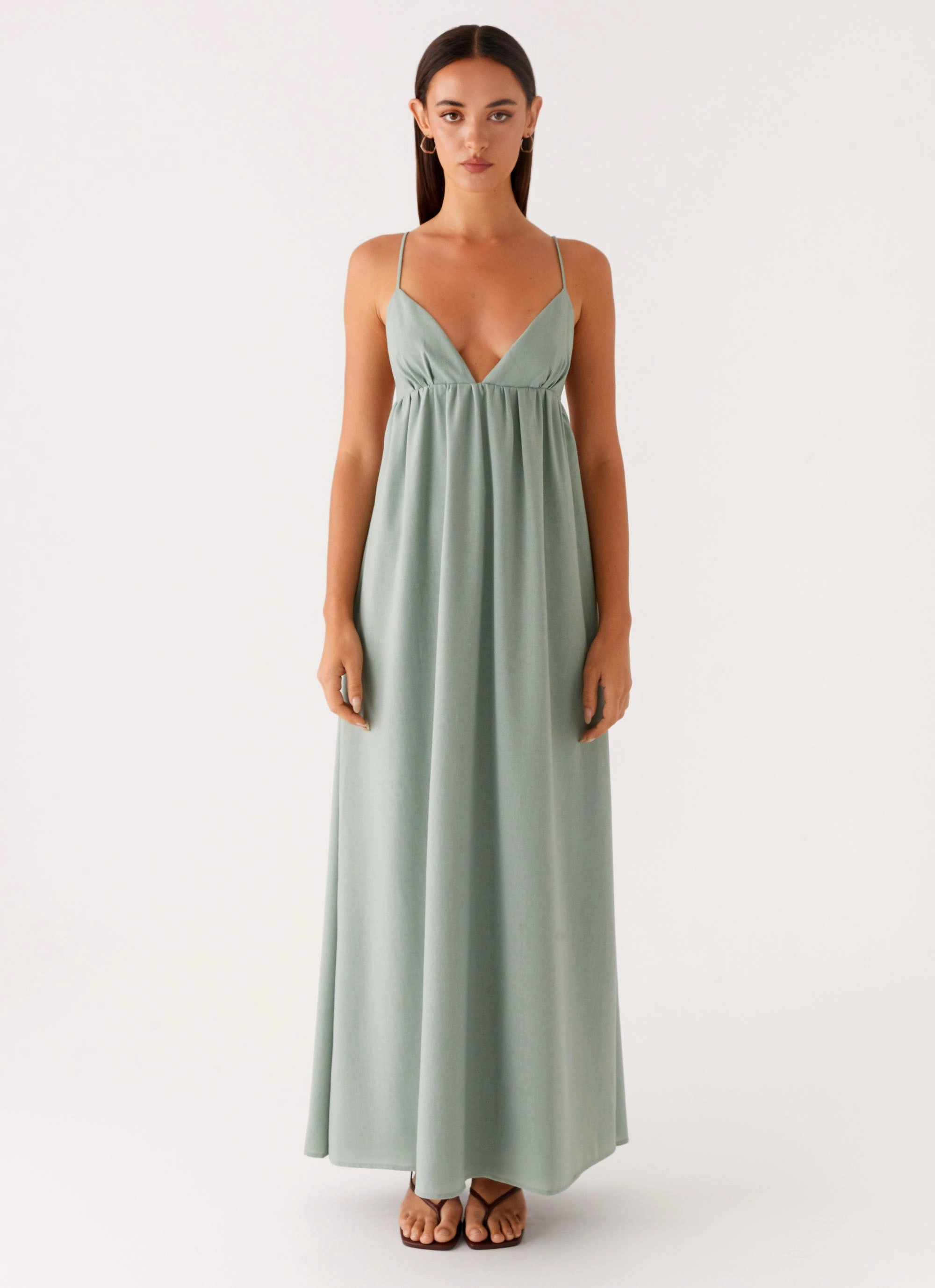 Earth Colors Smart Layers Greer Maxi Dress - Sage