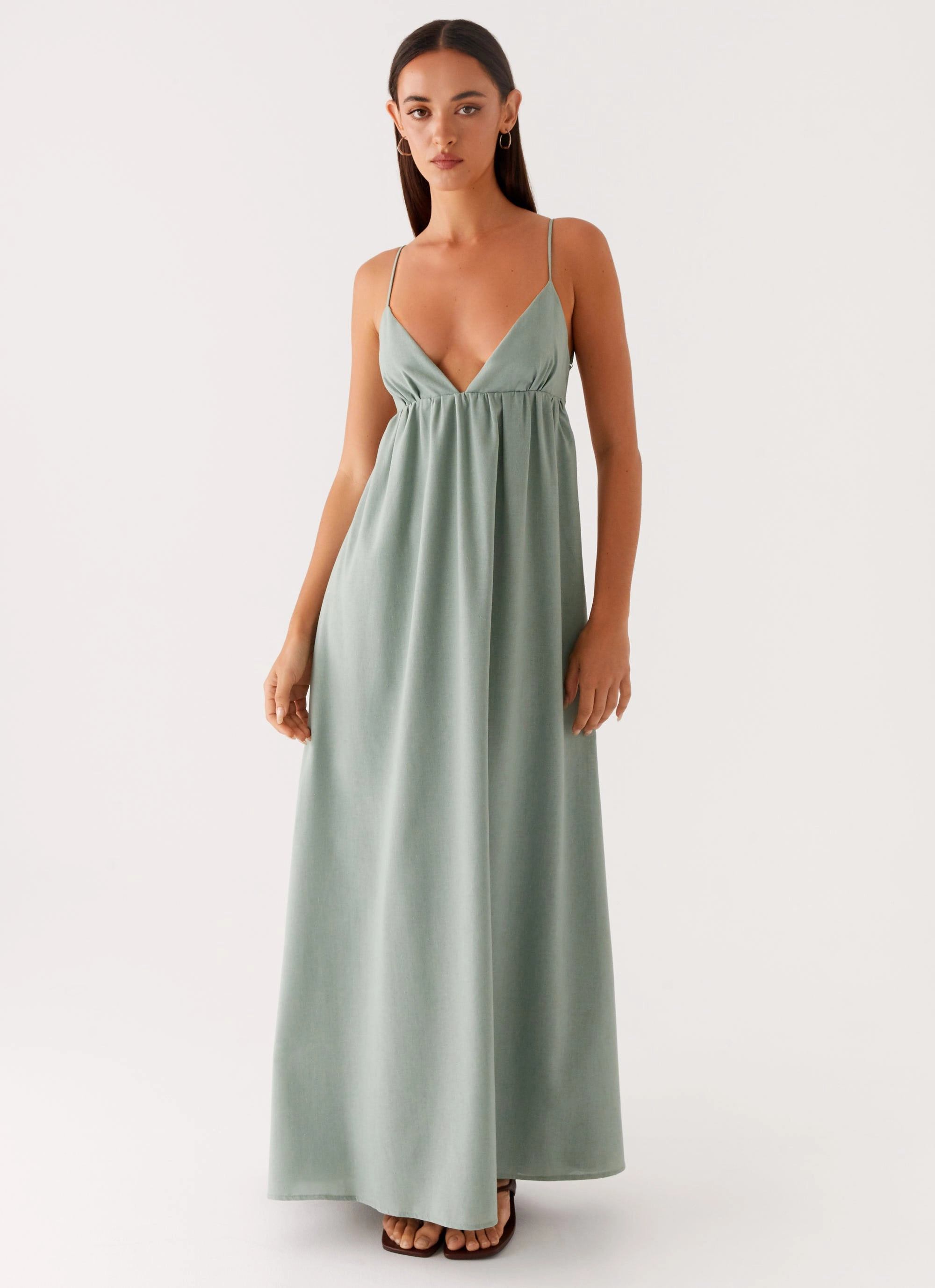 Ruffle Hem Greer Maxi Dress - Sage