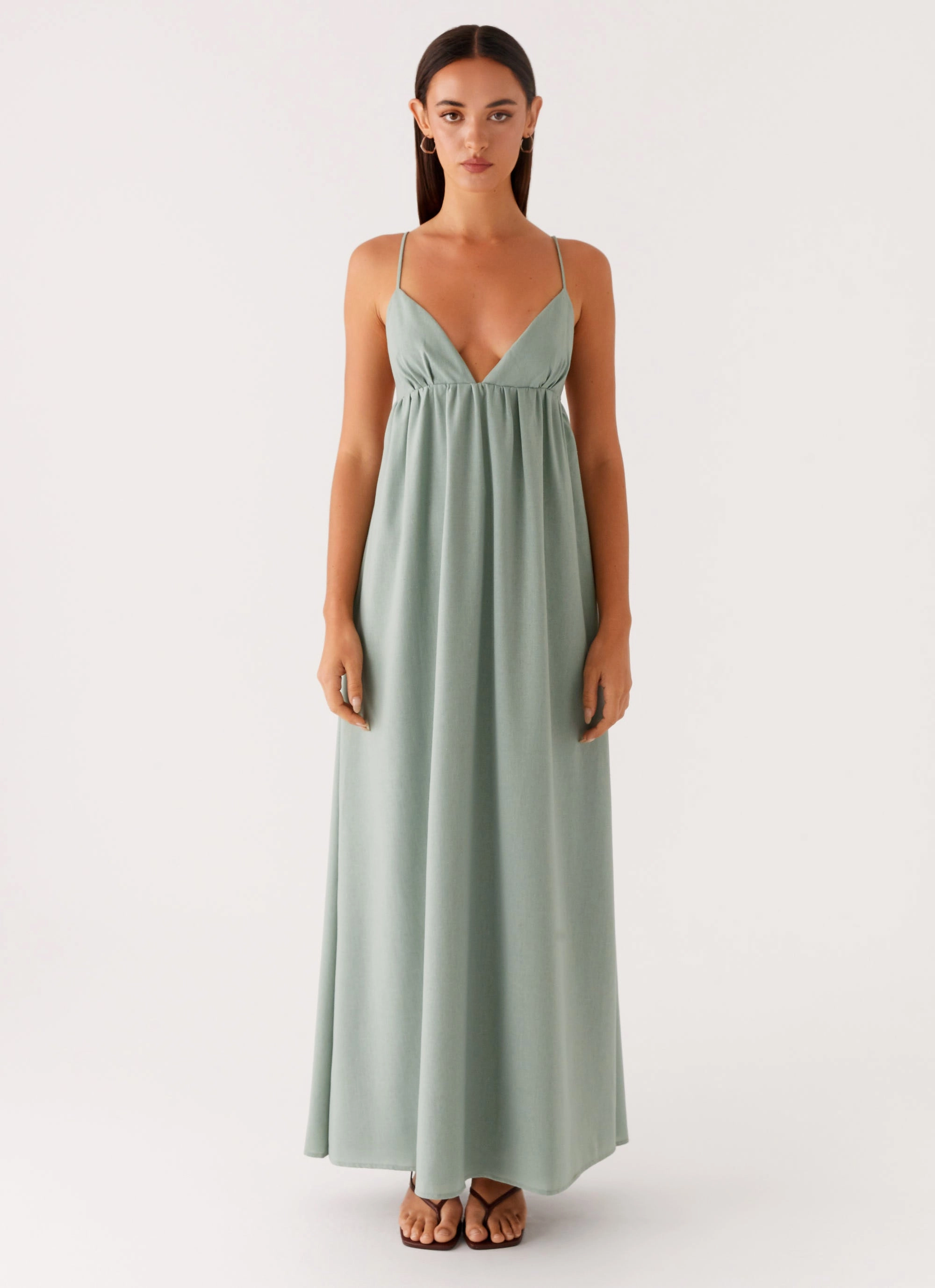 NonIrritatingLining Greer Maxi Dress - Sage