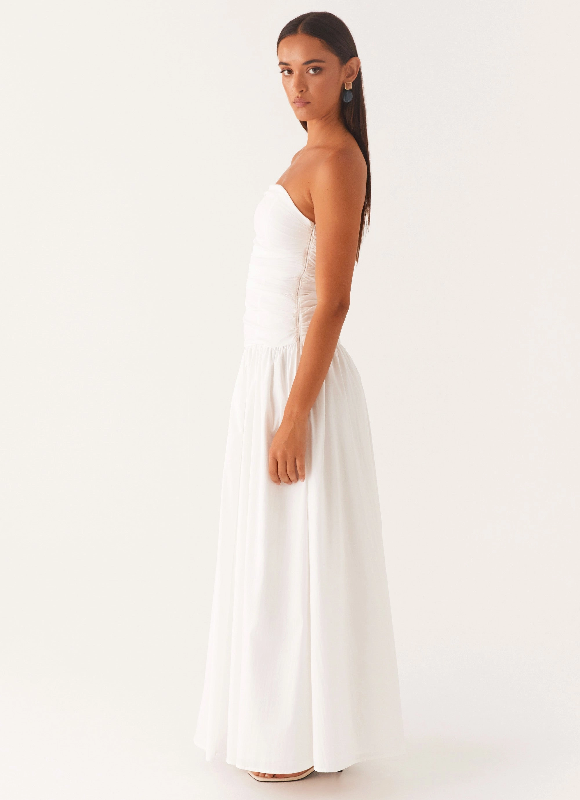 Carmel Maxi Dress - White Daily Essential Bold Cut