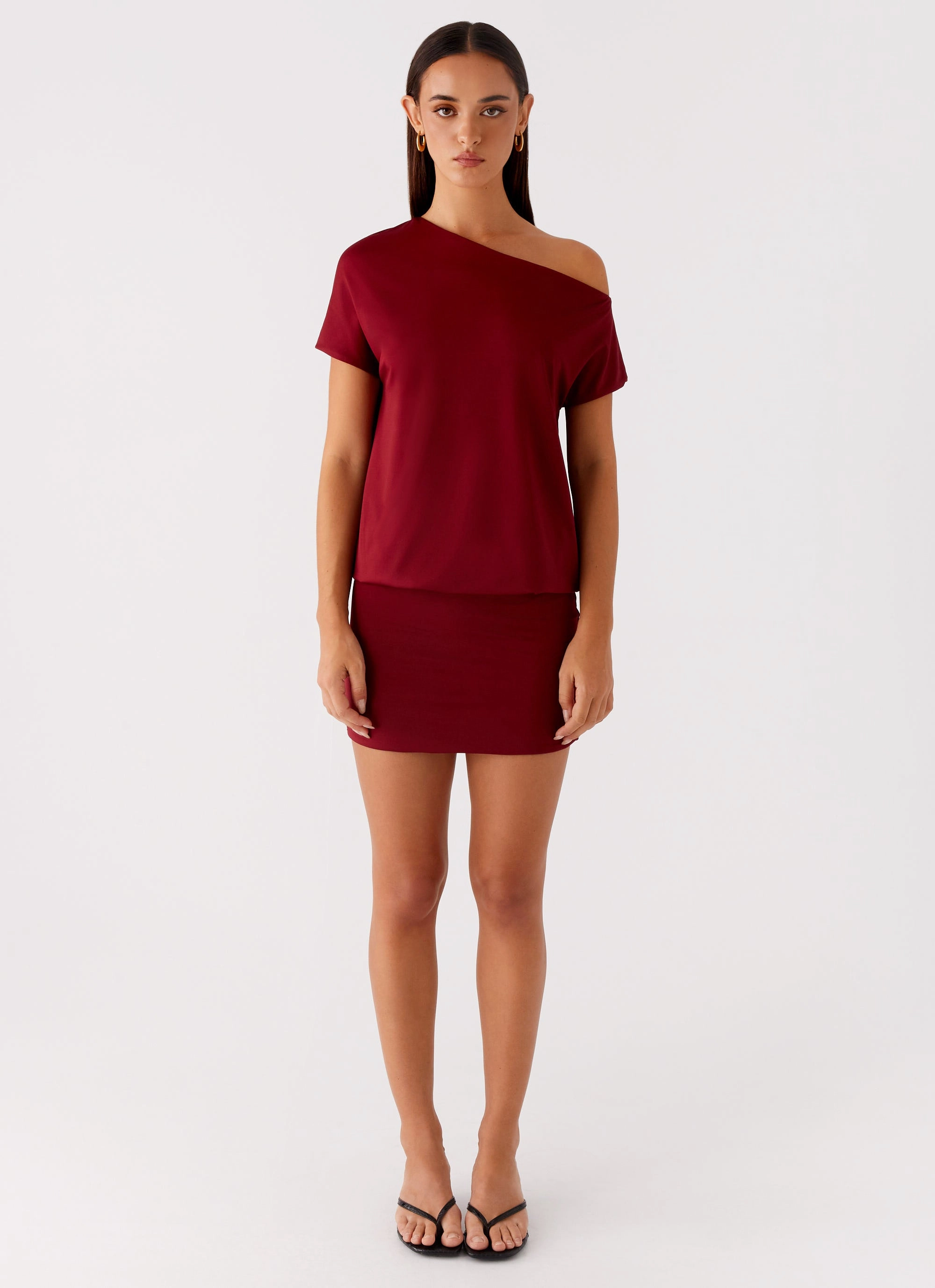 Flowing Layers Paulie Mini Dress - Maroon
