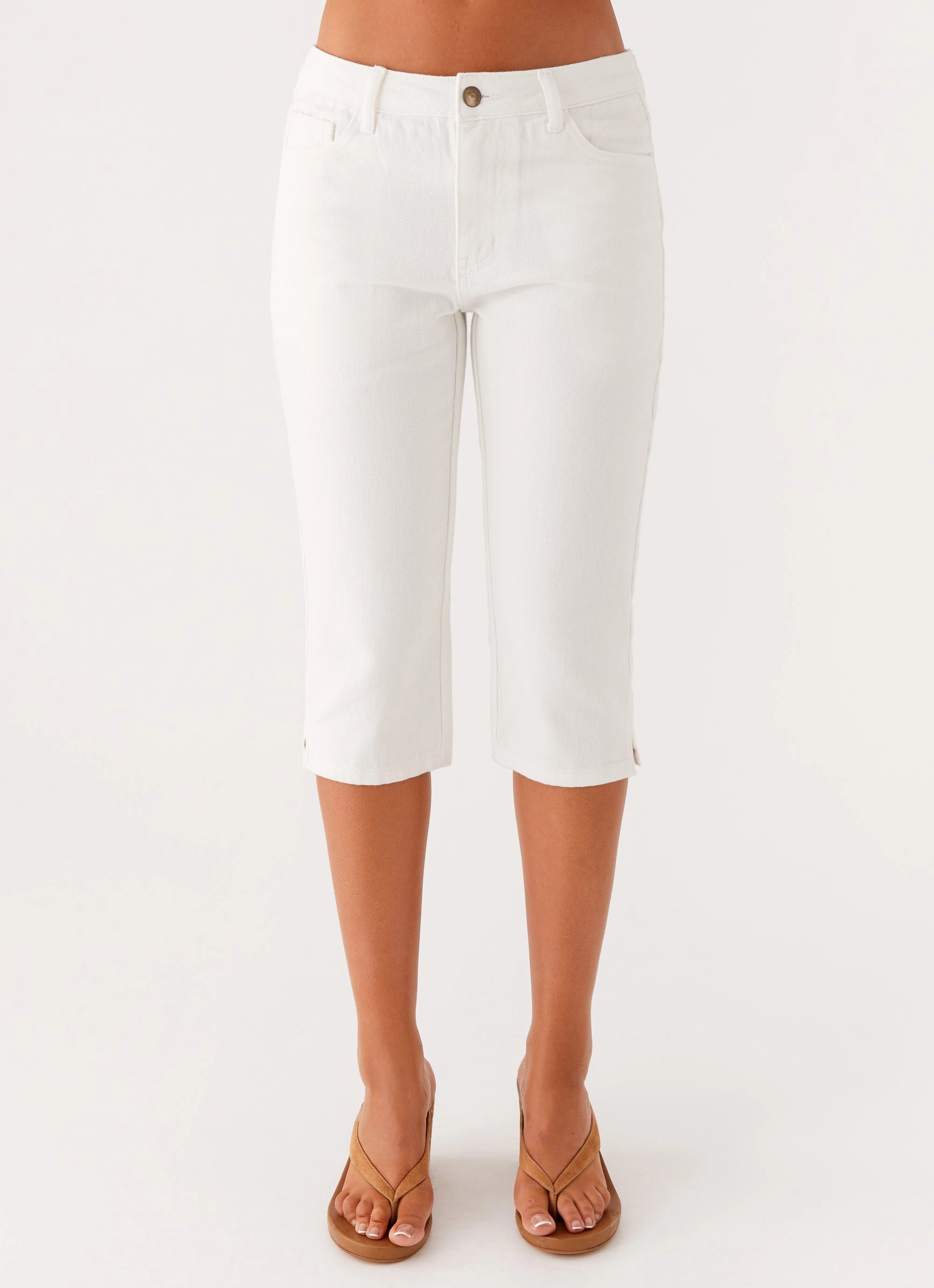 Everyday Piece Rocco Denim Capri Pants - Off White