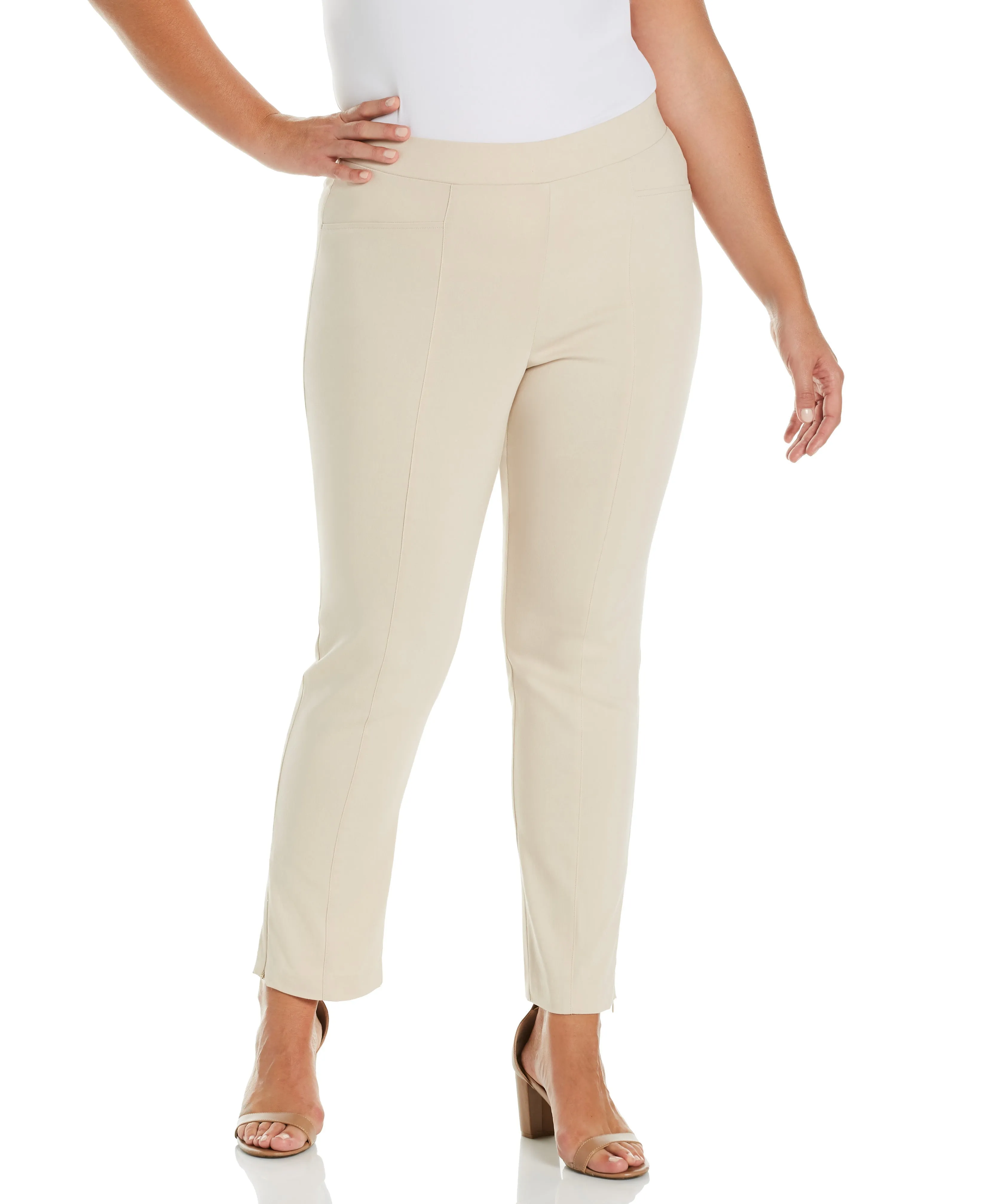 Plus Size Stretch Slim Leg Front Seam Pant - Comfort Fit Wrinklefree