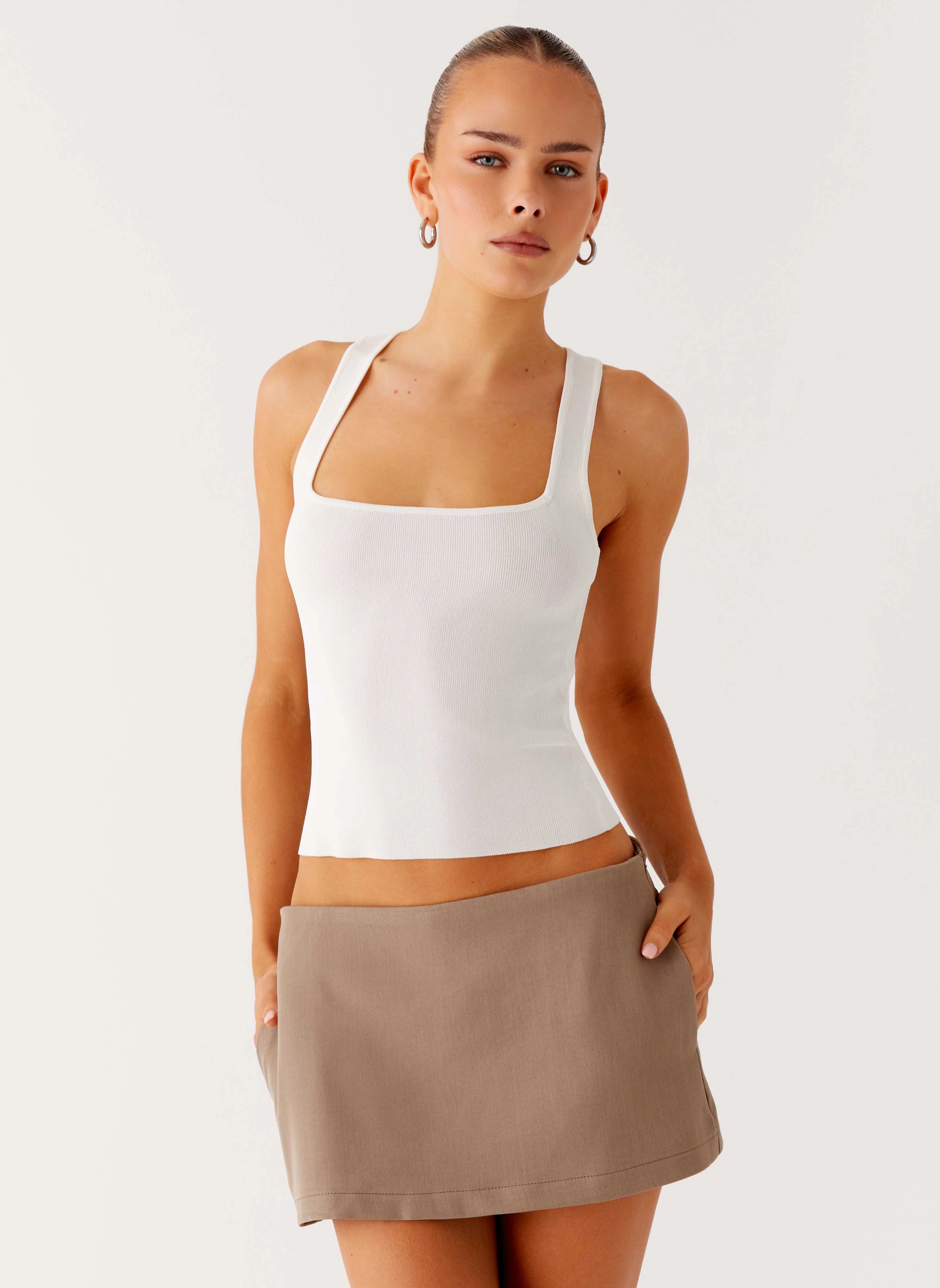 Fresh Aesthetic Mirna Micro Skort - Taupe Marle