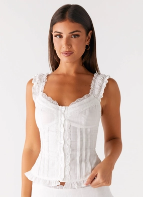 Clearwater Mist Top - White Multi Directional Zipper Placement