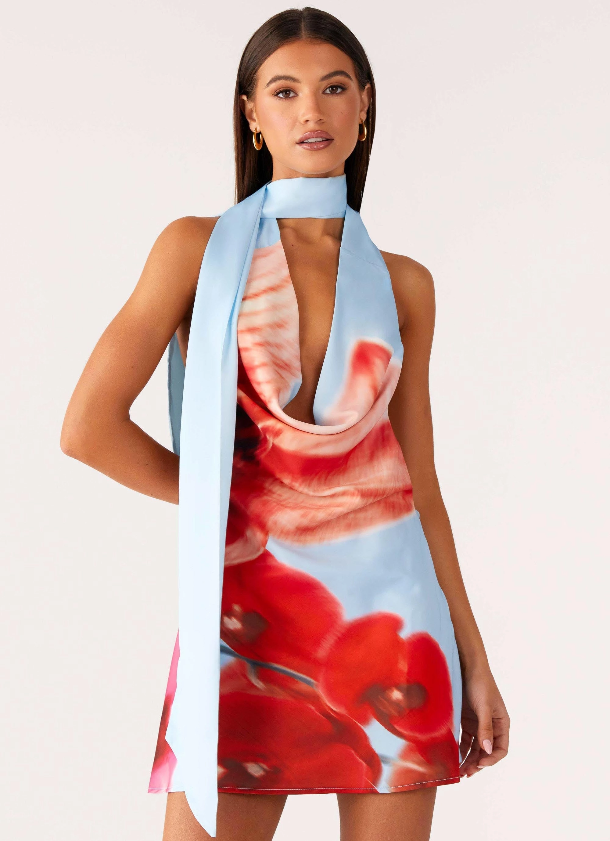 Light Flow music concert Heidi Mini Dress - Turquoise Bloom