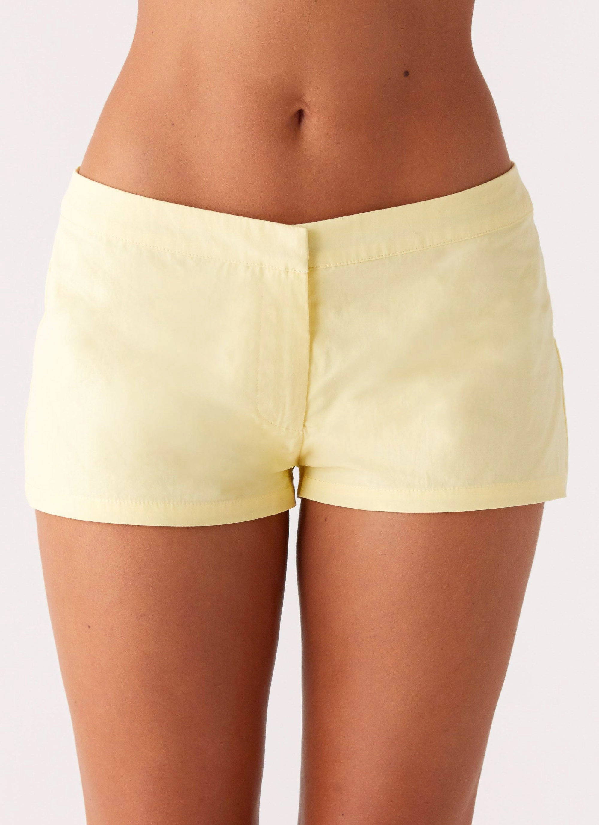 Ventilated Mesh Panels AbrasionResistant Edging Coastline Mini Shorts - Yellow