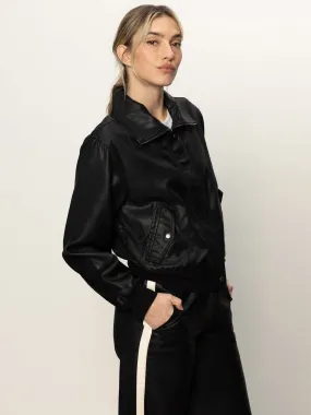 Hypoallergenic Inner Layer Coated Twill Bomber Jacket Black