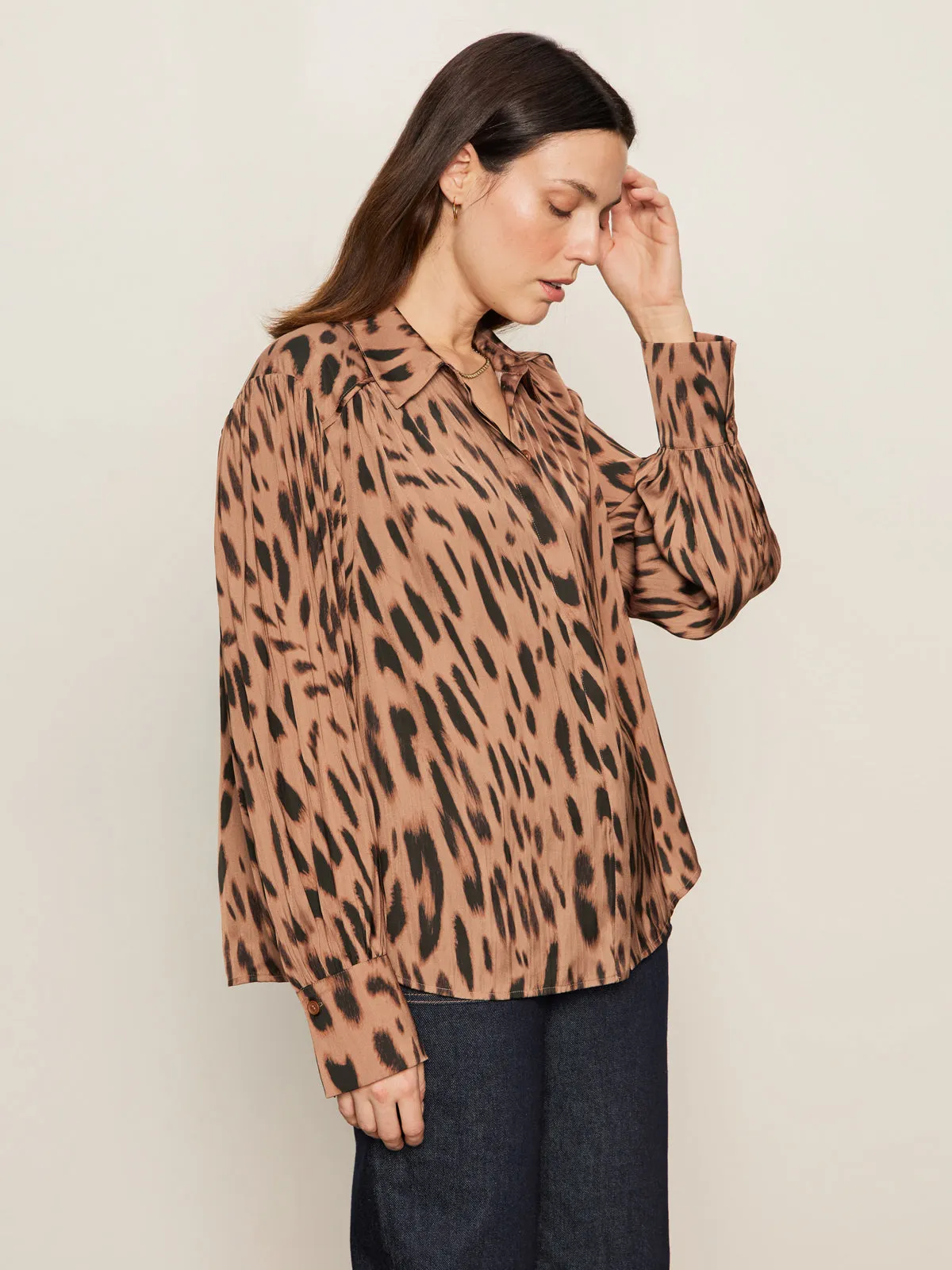 Mesh Lining Colette Shirt Mocha Leo